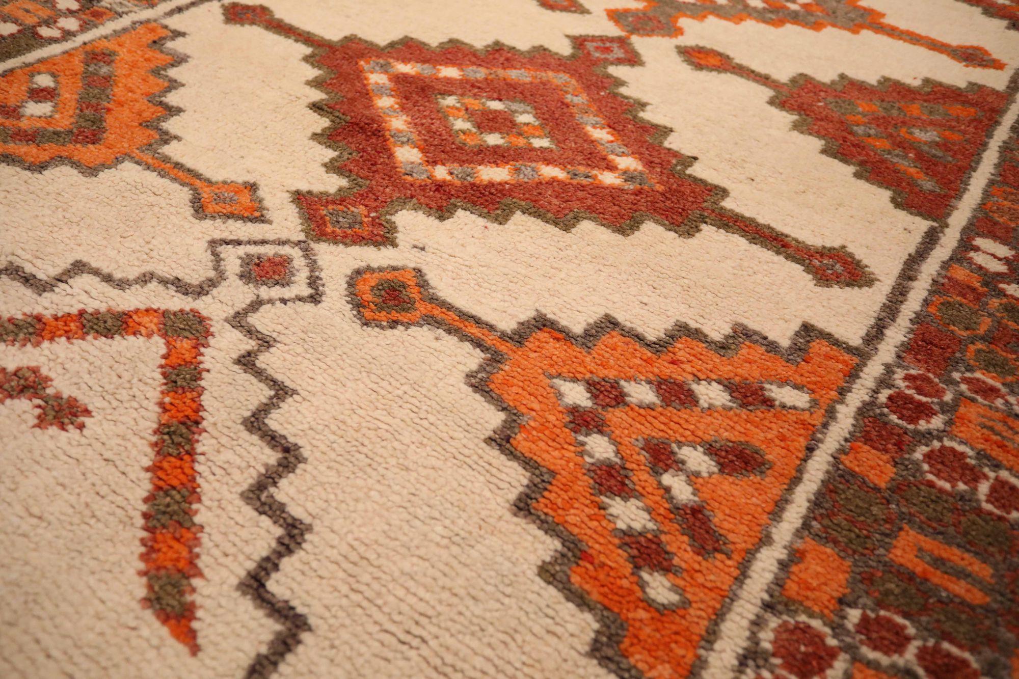 Afghanistan Anatoly-Läufer - Wolle Elfenbeinrot Design - 93521 (Afghanisch) im Angebot