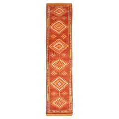 Tapis de couloir Anatoly d'Afghanistan, motif en laine ivoire rouge jaune et jaune - 93502