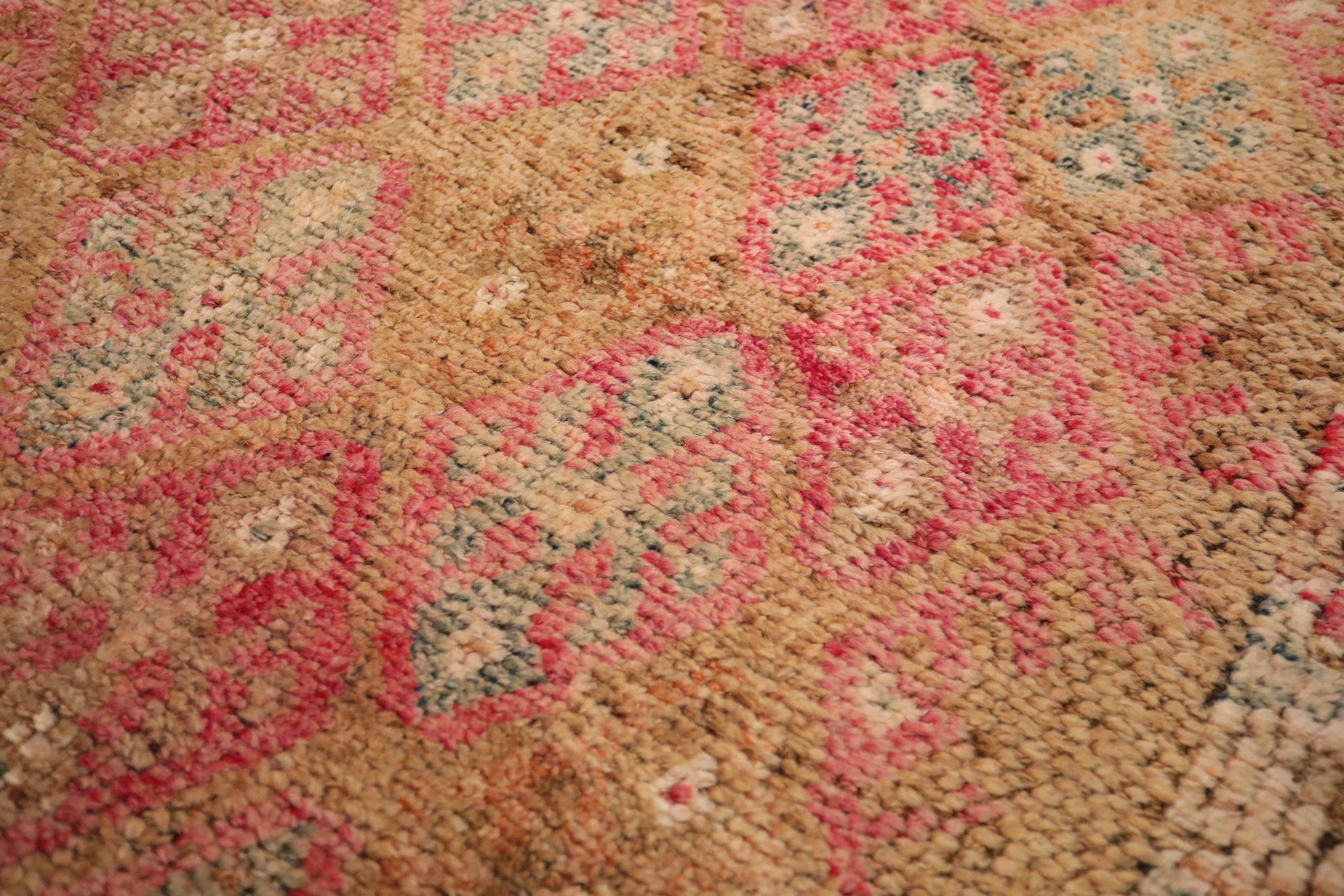 Hand-Knotted Afghanistan Anatoly Runner Rug - Wool Ivory Red Yellow Design - 93517 For Sale