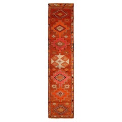 Tappeto Afghanistan Anatoly Runner - Lana Arancione Rosa Rosso Design - 93493