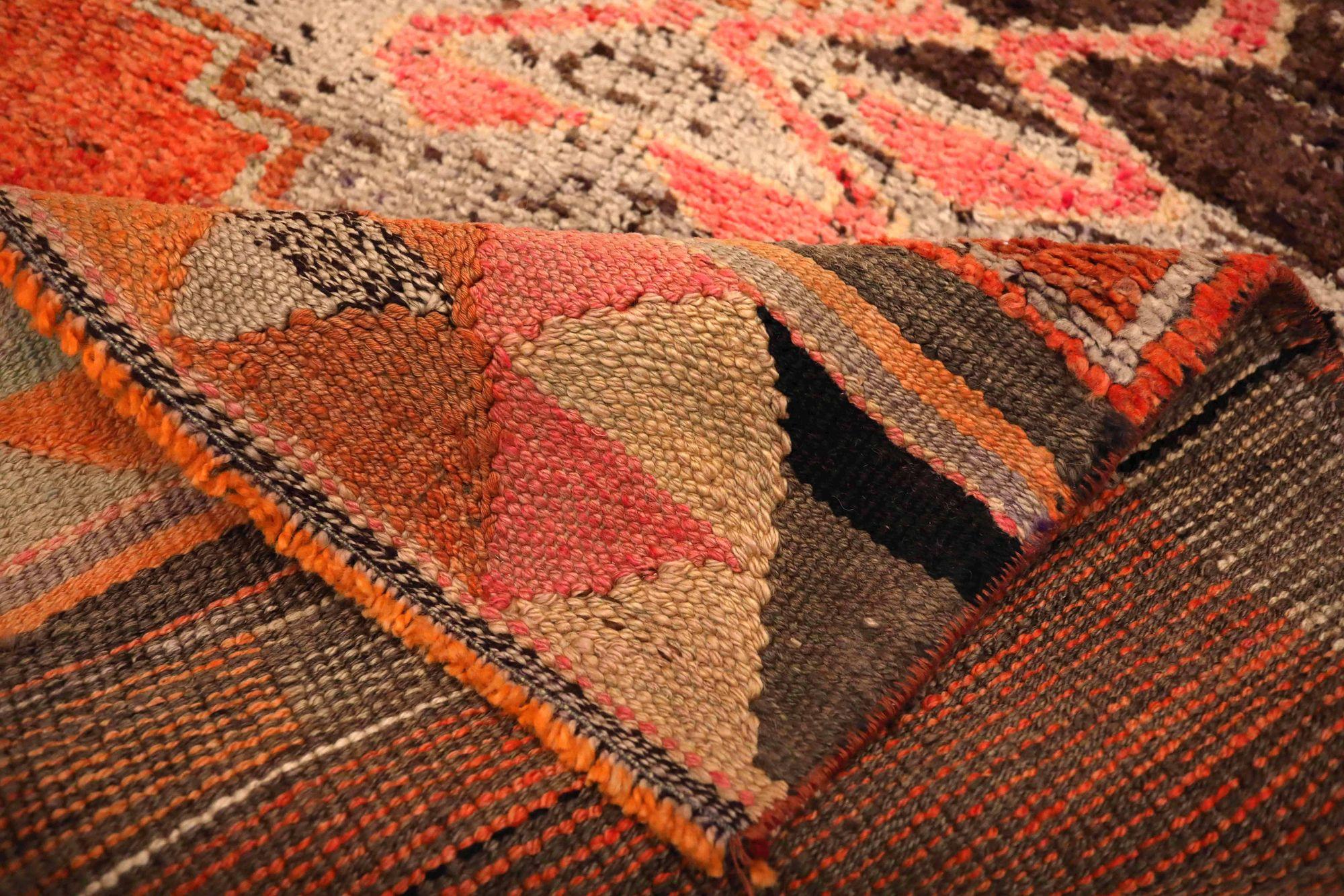 Afghanistan Anatoly-Läufer - Wolle Orange Rot Design - 93457 (Stammeskunst) im Angebot