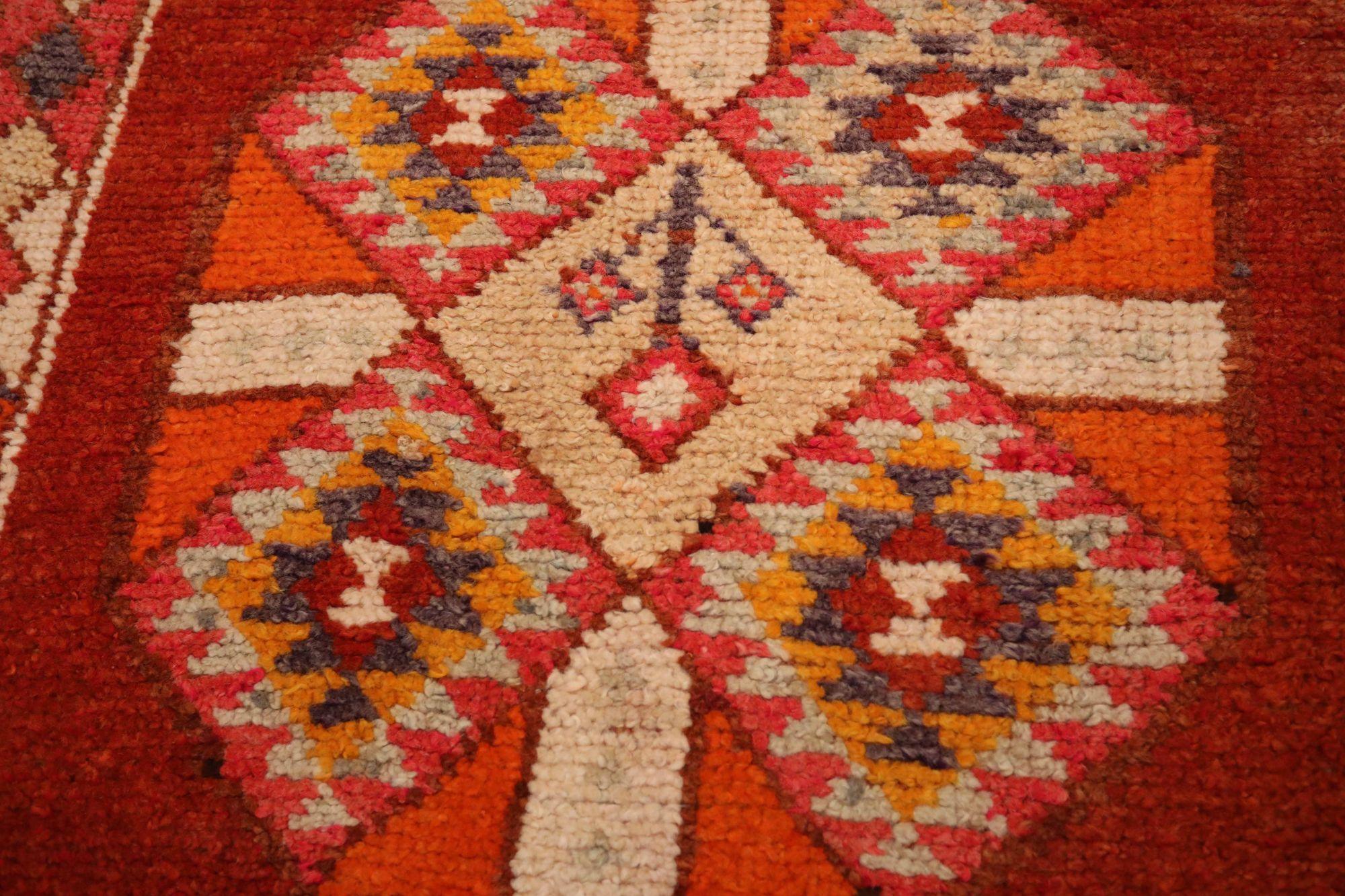 Afghanistan Anatoly-Läufer - Wolle Orange Rot Design - 93464 (Afghanisch) im Angebot
