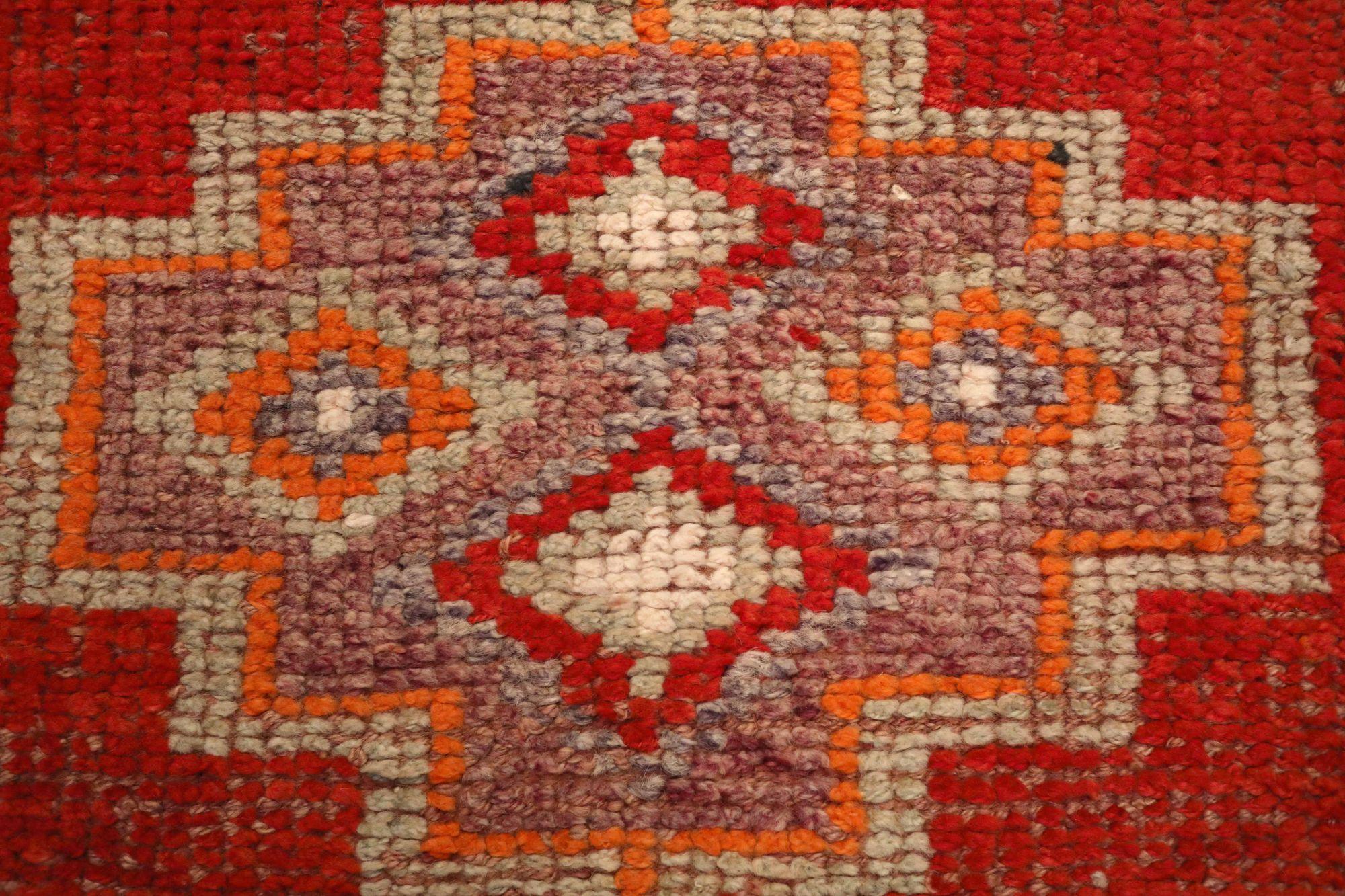 Afghanistan Anatoly-Läufer - Wolle Orange Rot Design - 93466 (Afghanisch) im Angebot