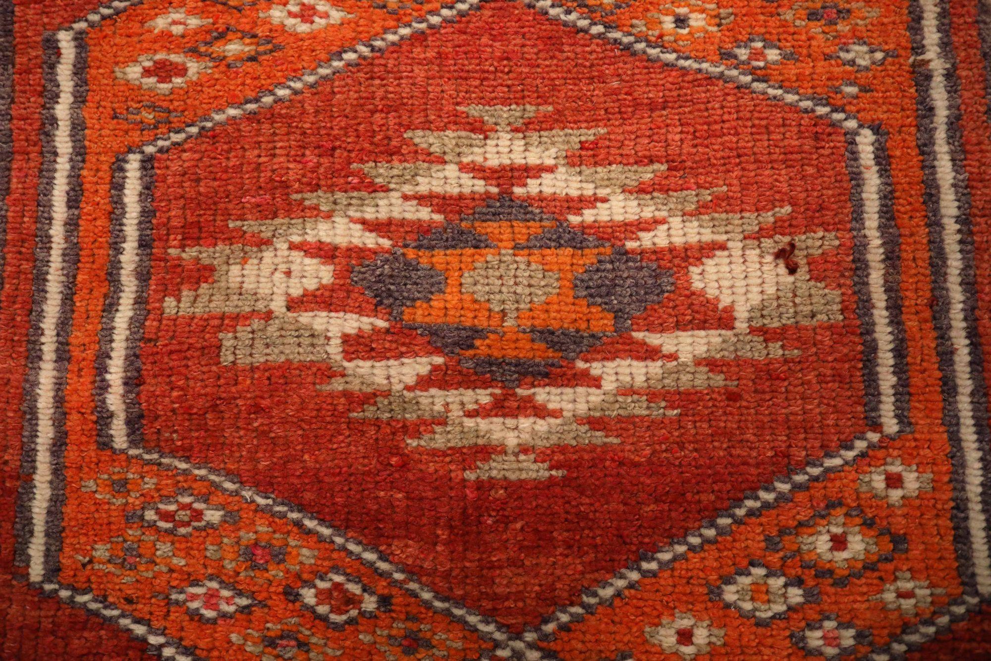 Afghanistan Anatoly-Läufer - Wolle Orange Rot Design - 93472 (Afghanisch) im Angebot