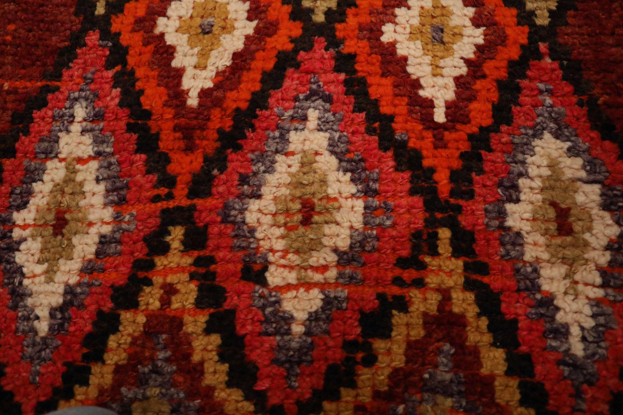 Afghanistan Anatoly-Läufer - Wolle Orange Rot Design - 93475 (Afghanisch) im Angebot