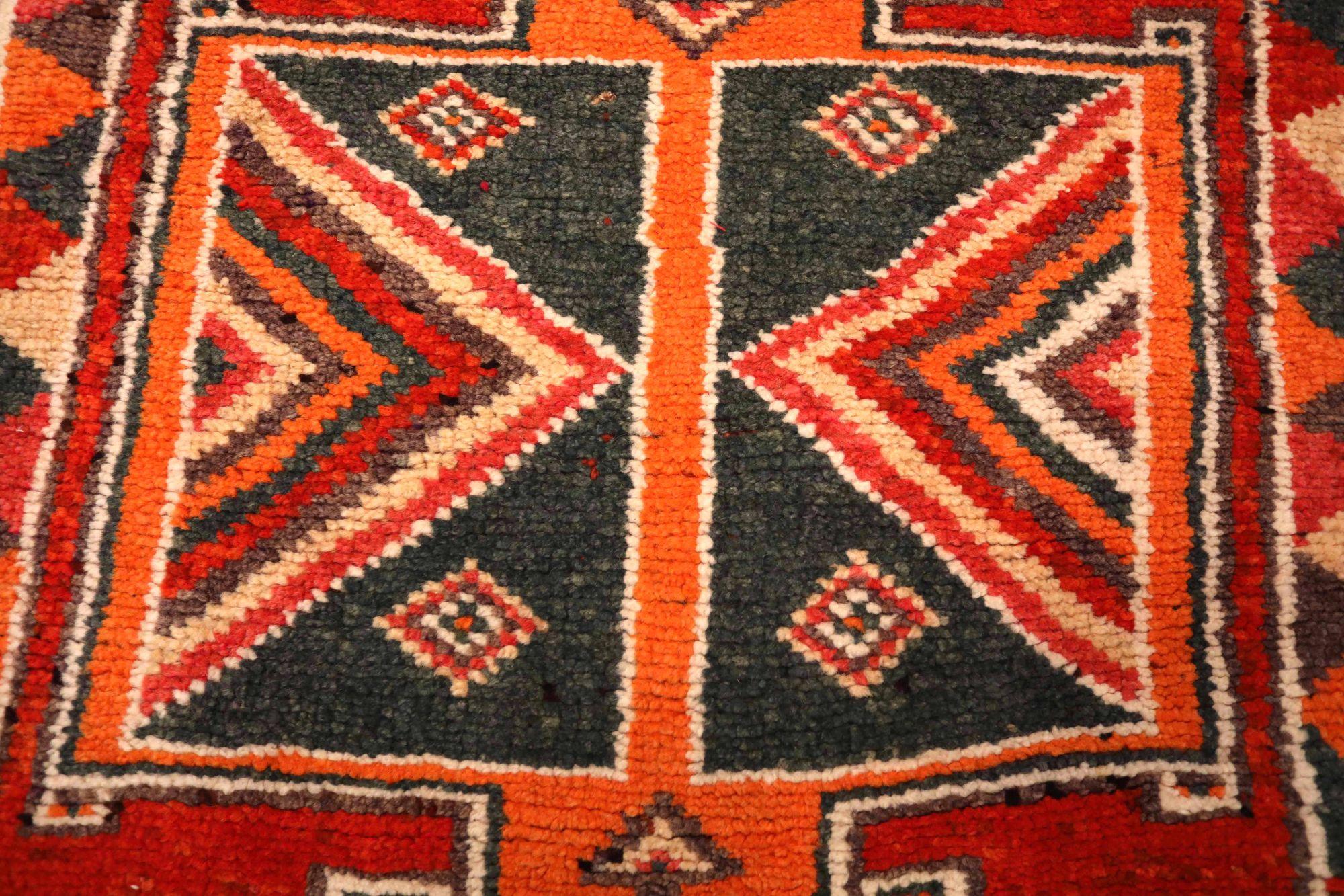 Afghanistan Anatoly-Läufer - Wolle Orange Rot Design - 93497 (Stammeskunst) im Angebot