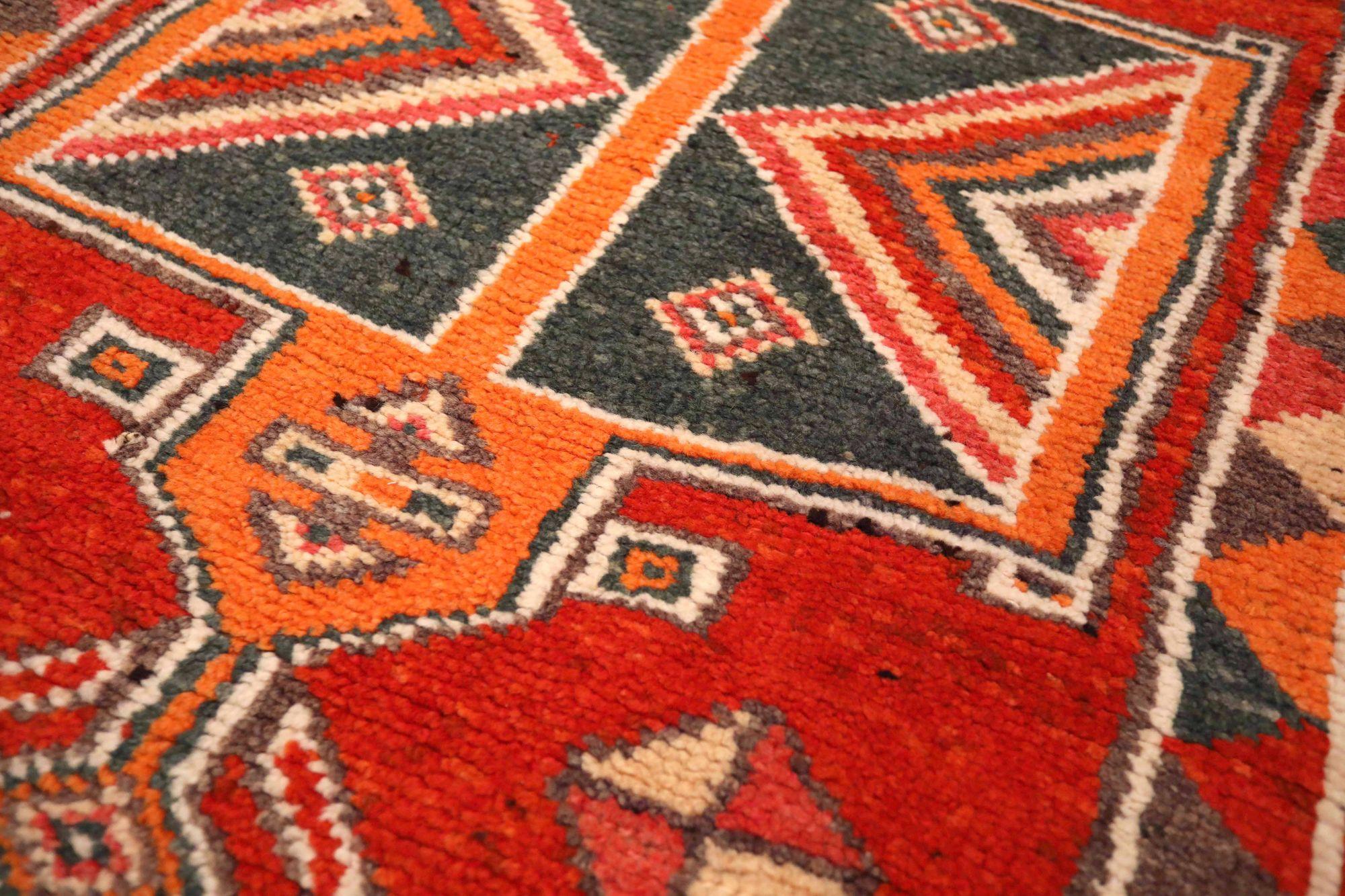 Afghanistan Anatoly-Läufer - Wolle Orange Rot Design - 93497 (Afghanisch) im Angebot