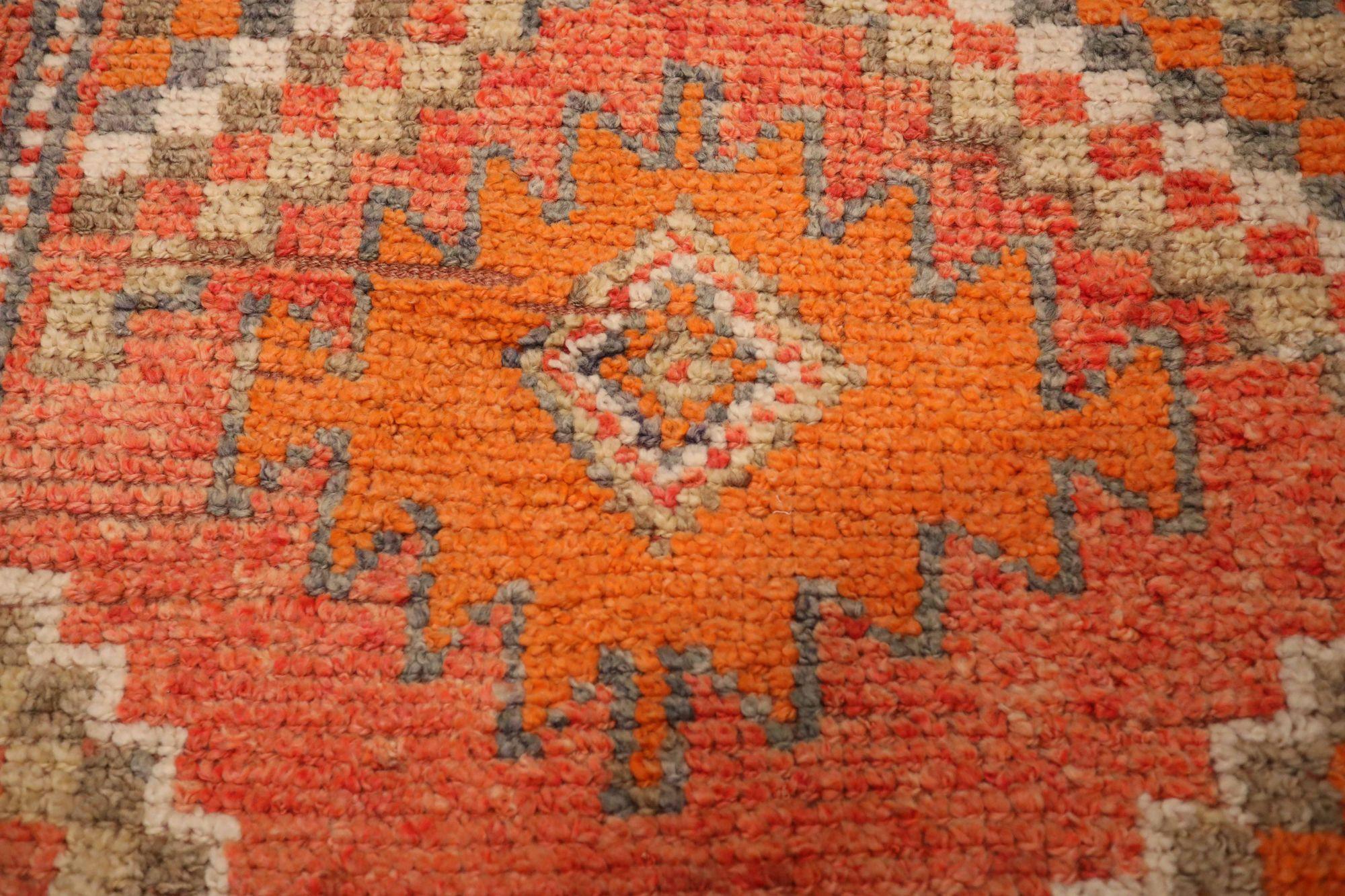 Afghanistan Anatoly-Läufer - Wolle Orange Rot Design - 93499 (Stammeskunst) im Angebot