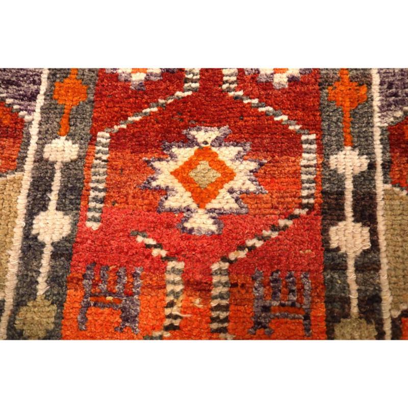 Afghanistan Anatoly-Läufer - Wolle Orange Rot Design - 93534 (Stammeskunst) im Angebot