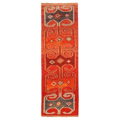 Afghanistan Anatoly-Läufer - Wolle Orange Rot Design - 93557