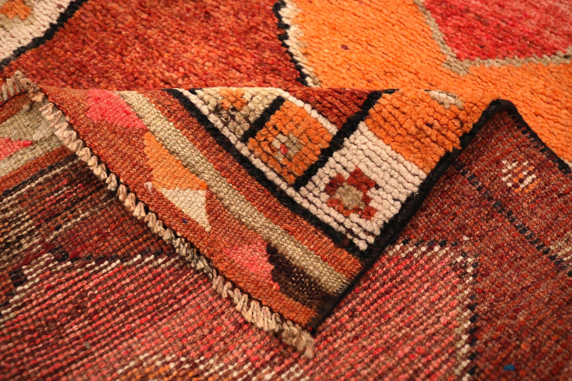 Afghanistan Anatoly-Läufer - Wolle Orange Rot Design - 93561 (Afghanisch) im Angebot