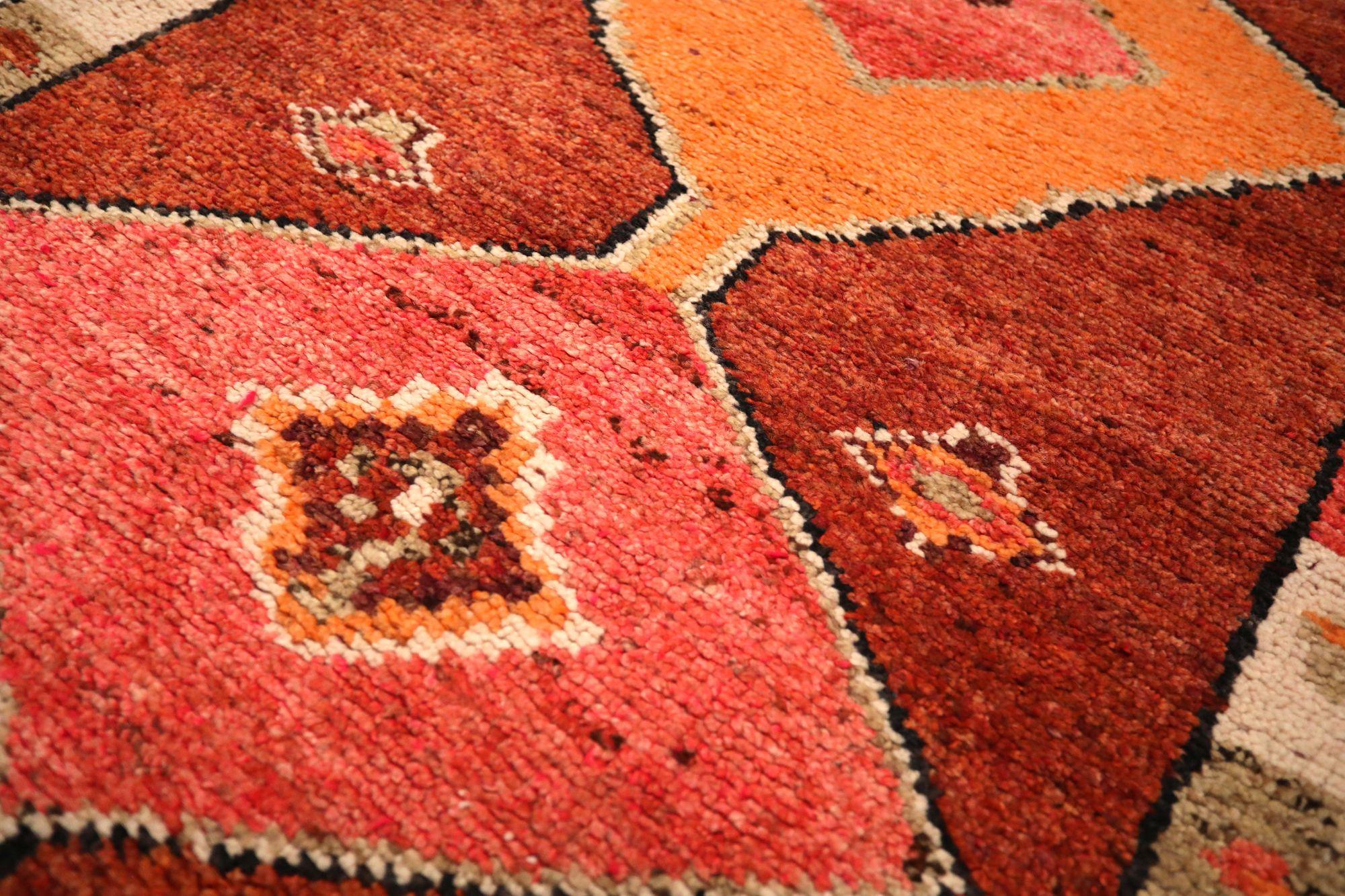 Afghanistan Anatoly-Läufer - Wolle Orange Rot Design - 93561 im Zustand „Hervorragend“ im Angebot in Dallas, TX