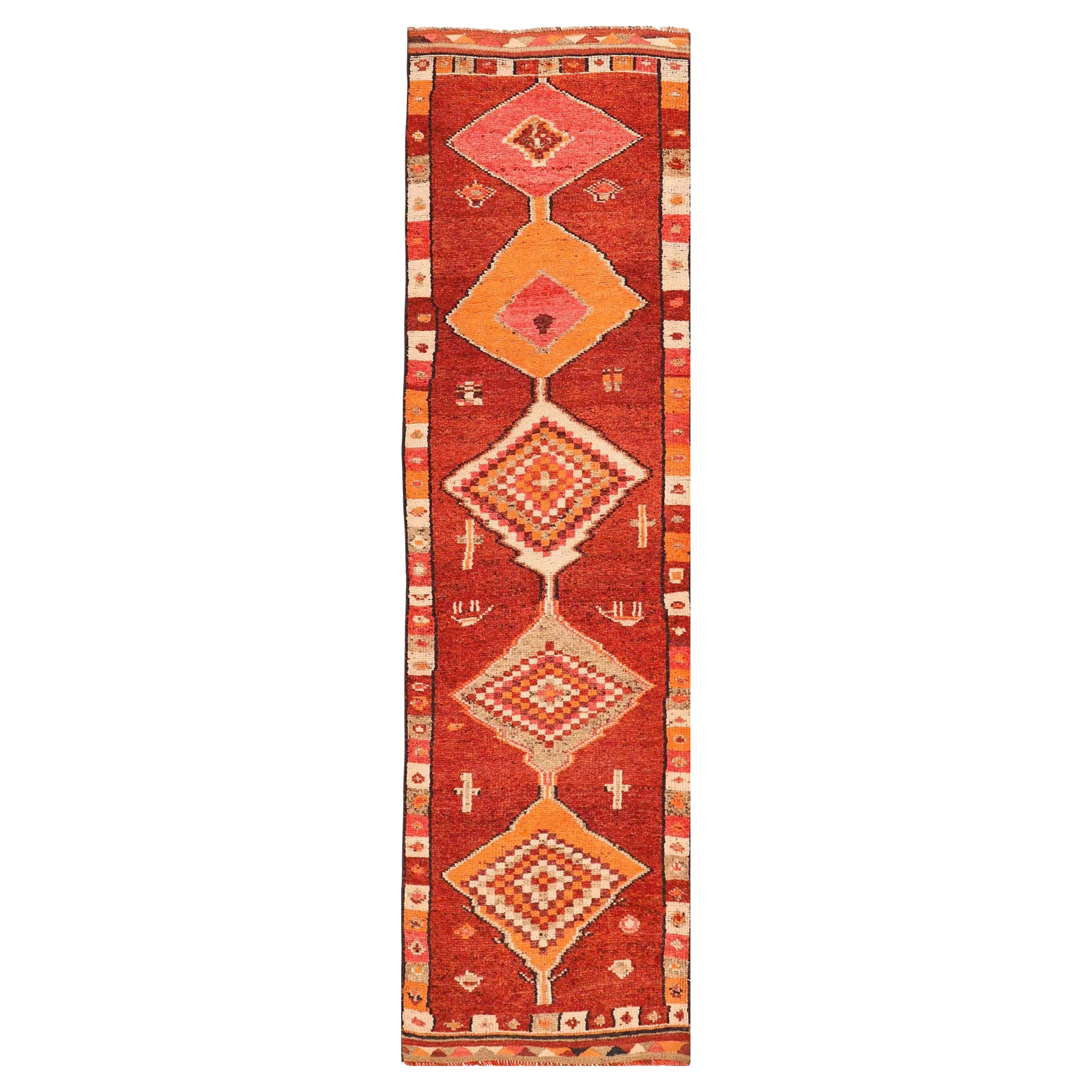Afghanistan Anatoly-Läufer - Wolle Orange Rot Design - 93561