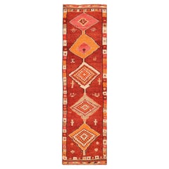 Afghanistan Anatoly-Läufer - Wolle Orange Rot Design - 93561