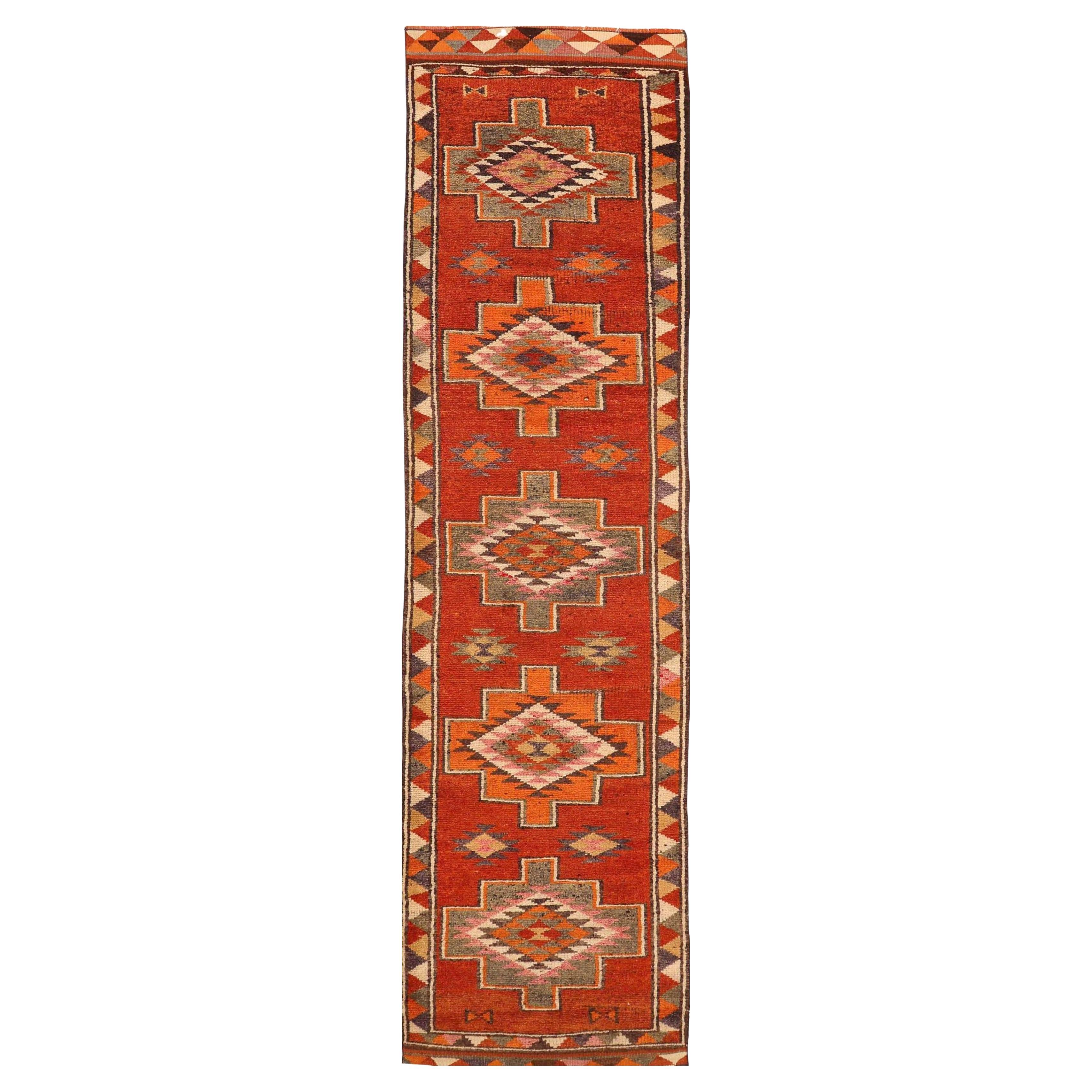 Afghanistan Anatoly-Läufer - Wolle Orange Rot Design - 93564