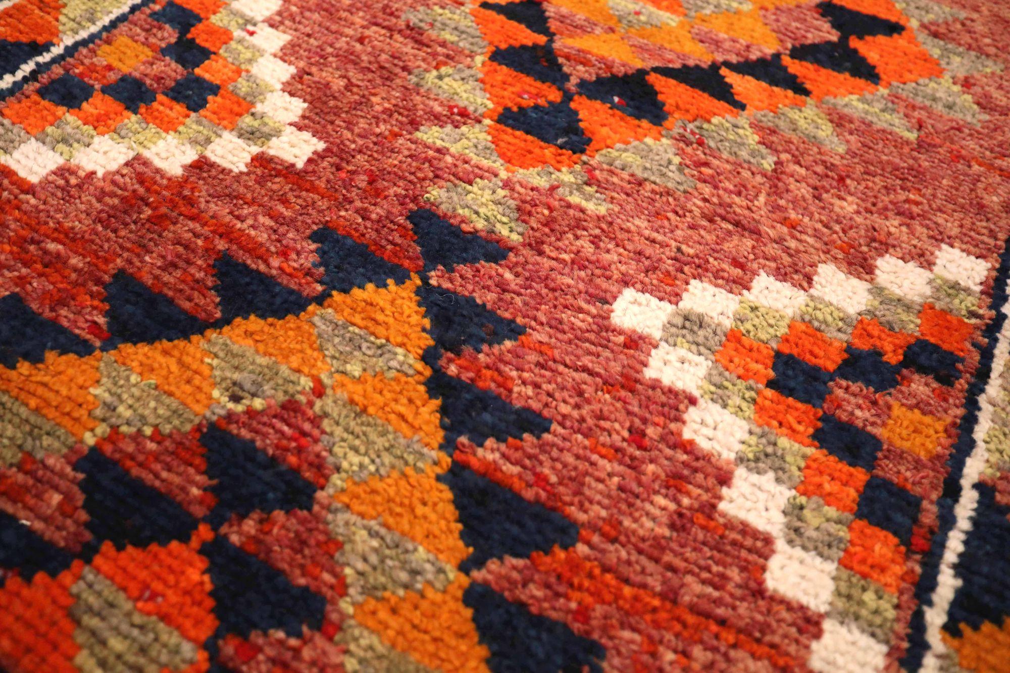Afghanistan Anatoly Läufer Teppich - Wolle Orange Rot Gelb - 93507 (Afghanisch) im Angebot