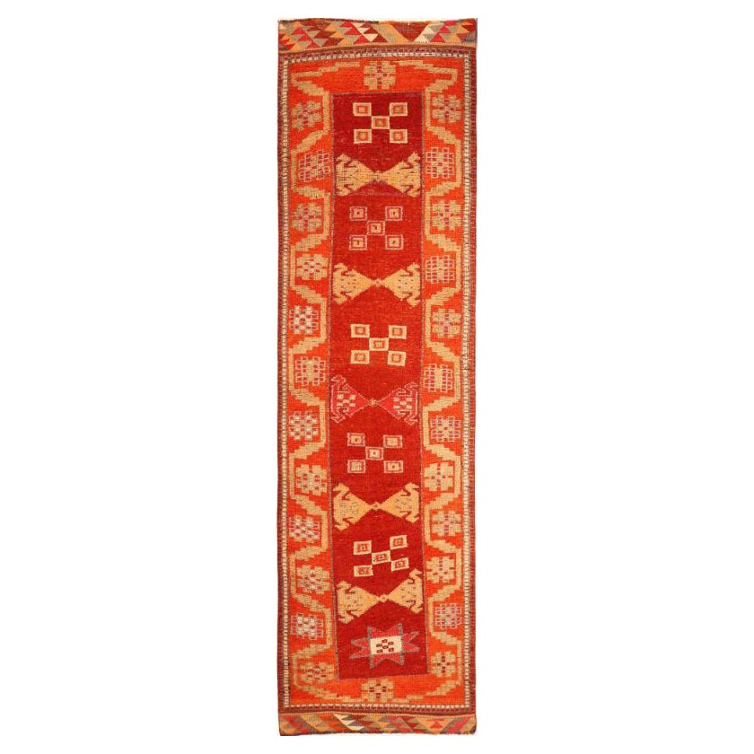 Afghanistan Anatoly Läufer Teppich - Wolle Orange Rot Gelb - 93518