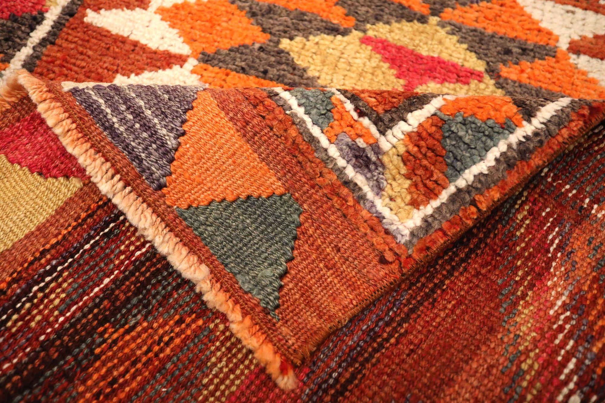 Afghanistan Anatoly Läufer Teppich - Wolle Orange Rot Gelb - 93550 (Afghanisch) im Angebot