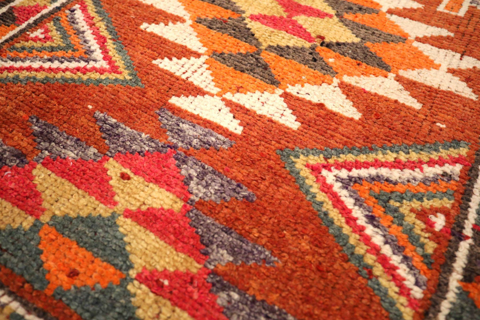 Afghanistan Anatoly Läufer Teppich - Wolle Orange Rot Gelb - 93550 im Zustand „Hervorragend“ im Angebot in Dallas, TX
