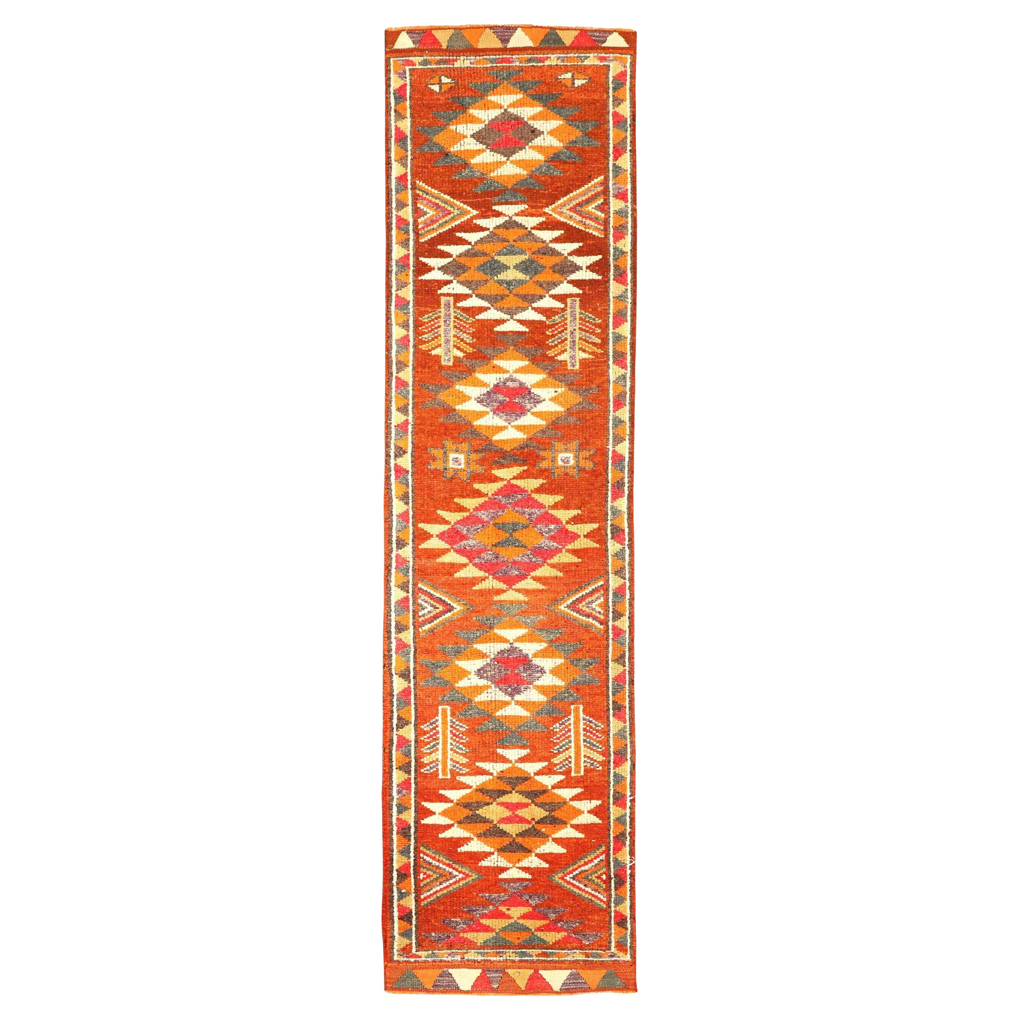 Afghanistan Anatoly Läufer Teppich - Wolle Orange Rot Gelb - 93550