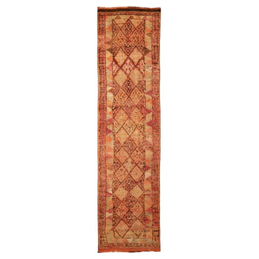 Tappeto Afghanistan Anatoly Runner - Lana, design rosa e giallo - 93516