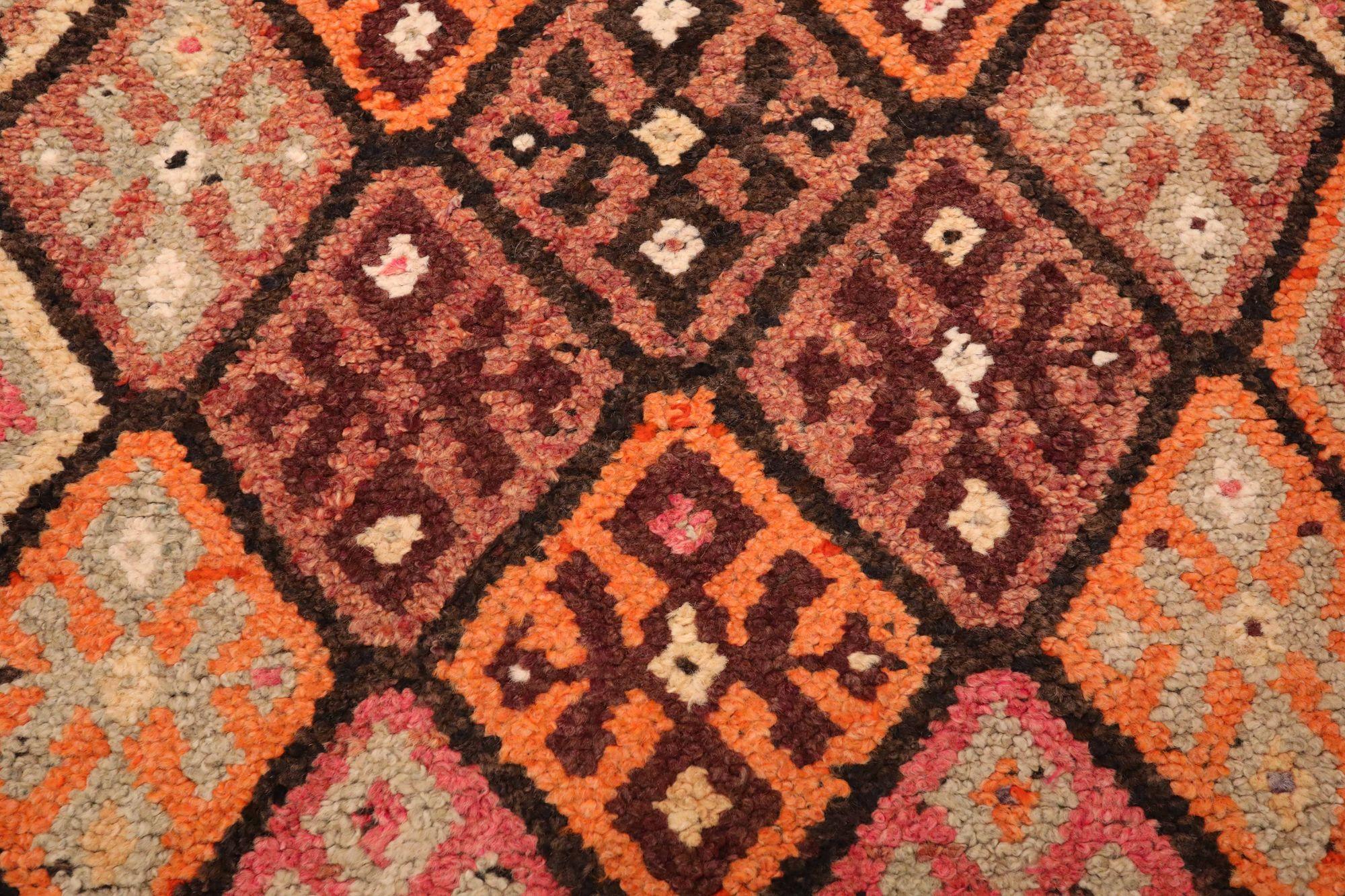 Afghanistan Anatoly Läufer Teppich - Wolle Purpel Rot Gelb - 93488 (Stammeskunst) im Angebot