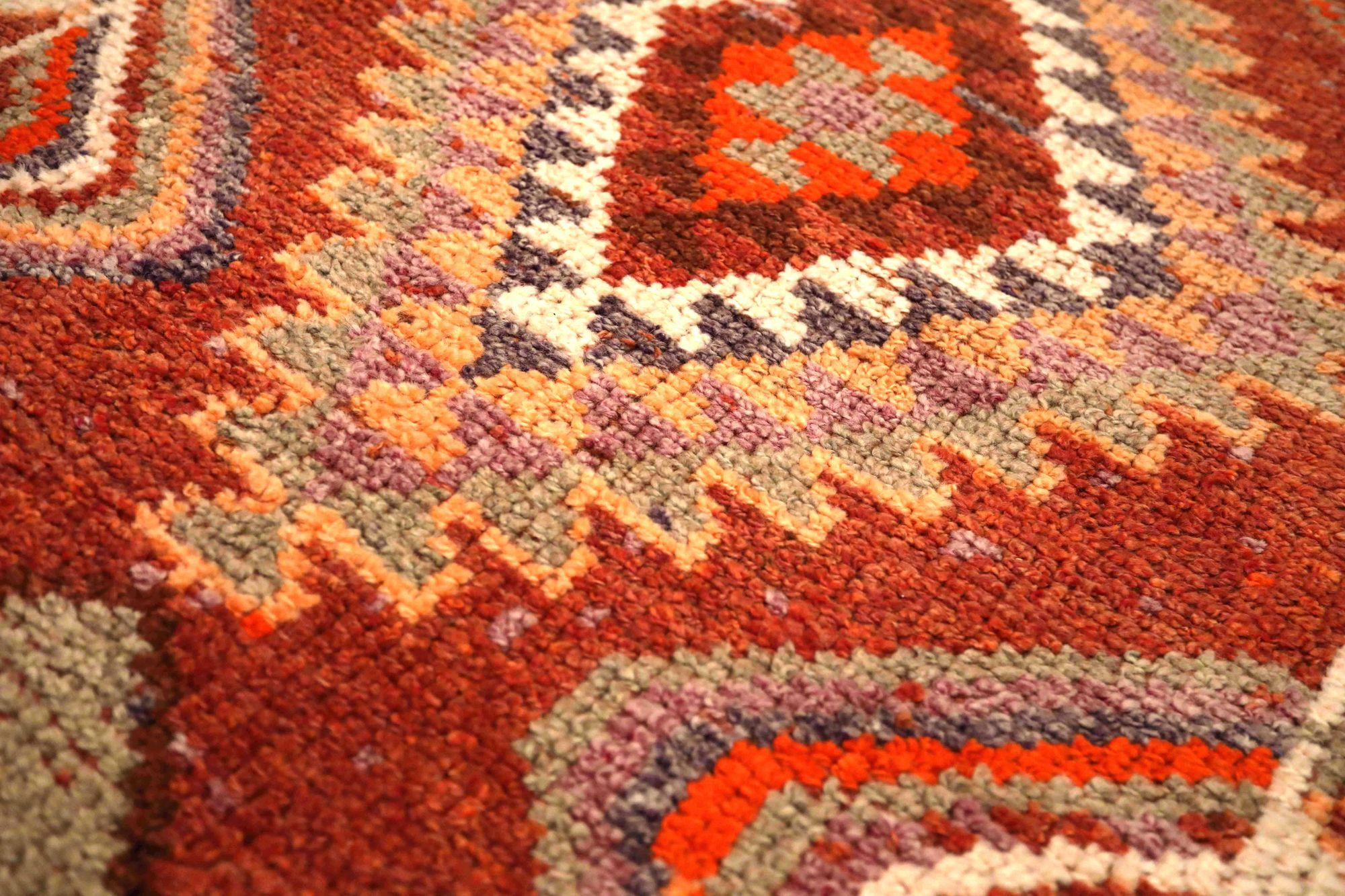 Tribale Tappeto Afghanistan Anatoly Runner - Design rosso lana - 93455 in vendita