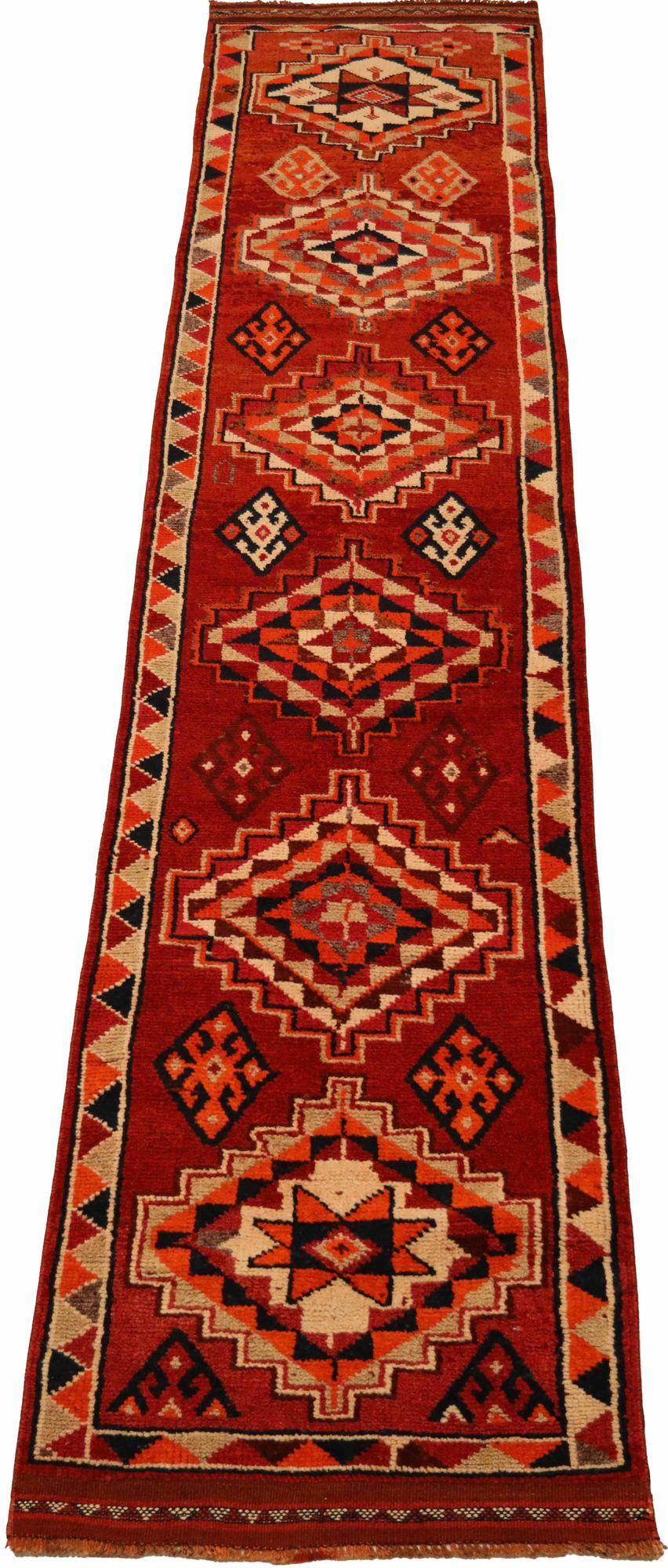 Afghan Anatoly Runner: Vibrant Red & Orange Tribal

A Linear Canvas of Dynamic Hues and Bold Artistry
This captivating Afghan Anatoly runner immediately commands attention. Its elongated field, in a rich, fiery red, provides a dynamic backdrop for