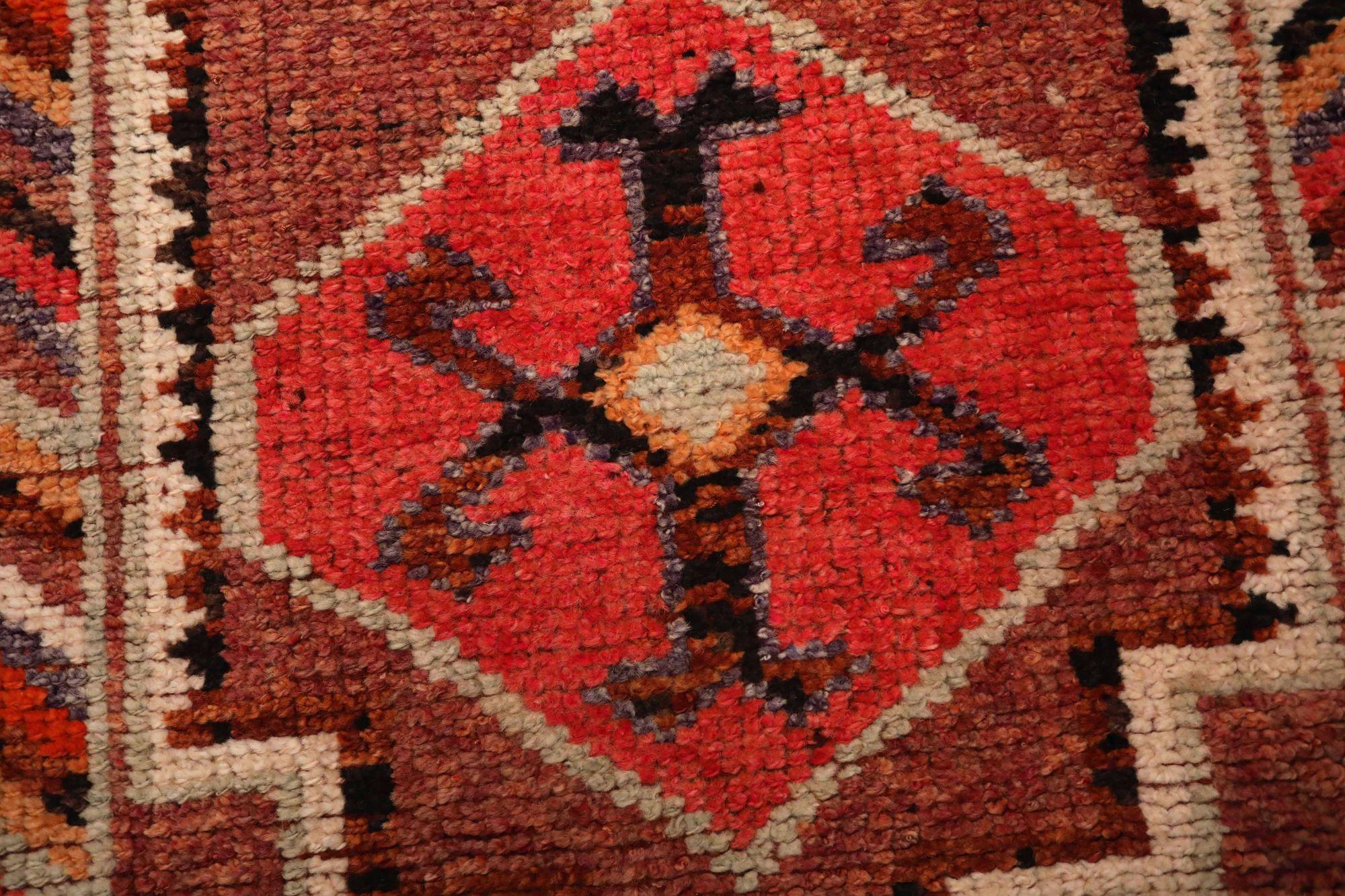 Afghano Tappeto Afghanistan Anatoly Runner - Design rosso lana - 93483 in vendita