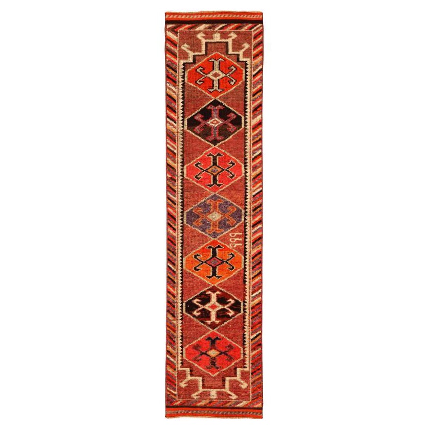 Tappeto Afghanistan Anatoly Runner - Design rosso lana - 93483