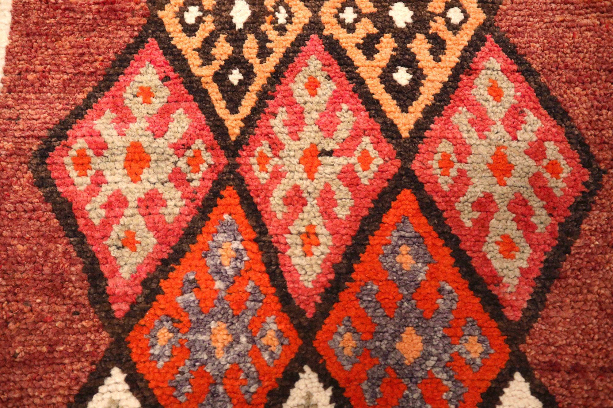 Afghanistan Anatoly-Läufer - Wolle Rot Design - 93506 (Stammeskunst) im Angebot