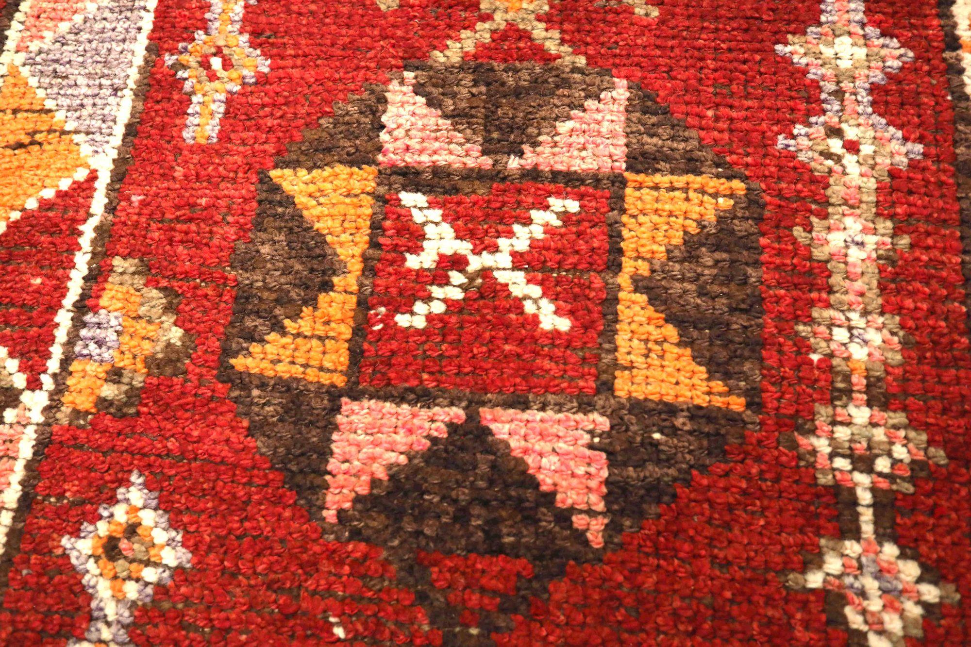 Afghanistan Anatoly-Läufer - Wolle Rot Design - 93513 (Stammeskunst) im Angebot