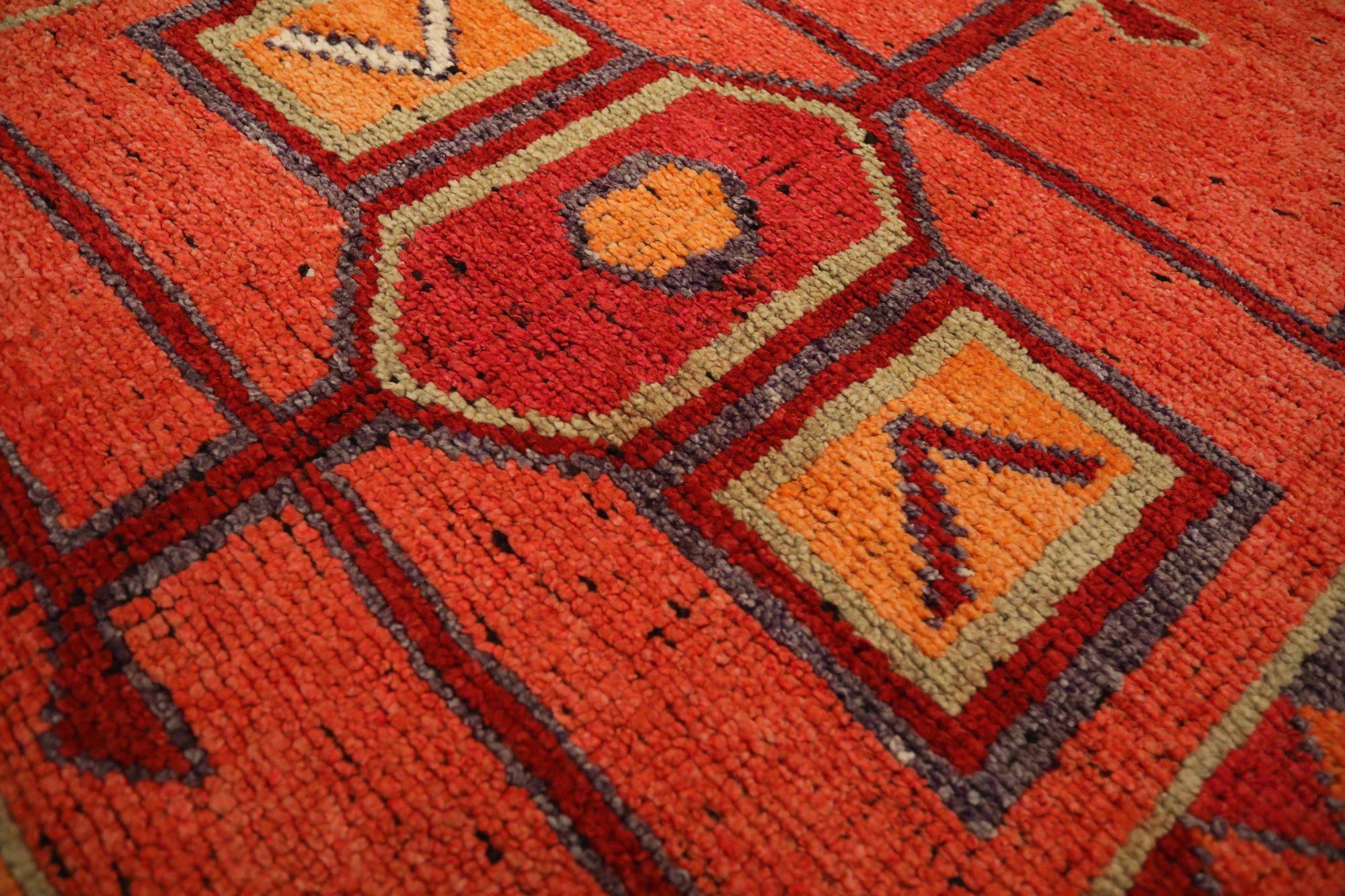 Afghano Tappeto Afghanistan Anatoly Runner - Design rosso lana - 93525 in vendita
