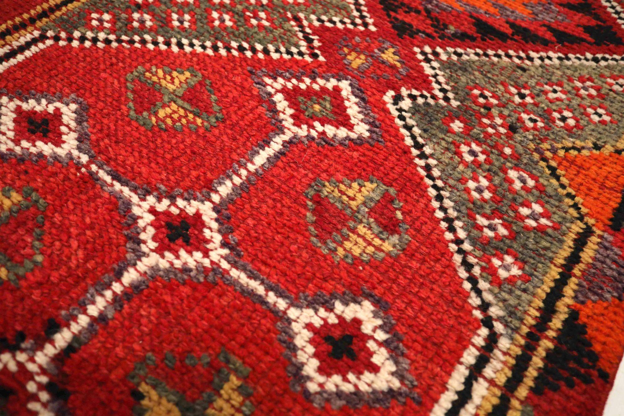 Afghano Tappeto Afghanistan Anatoly Runner - Design rosso lana - 93538 in vendita