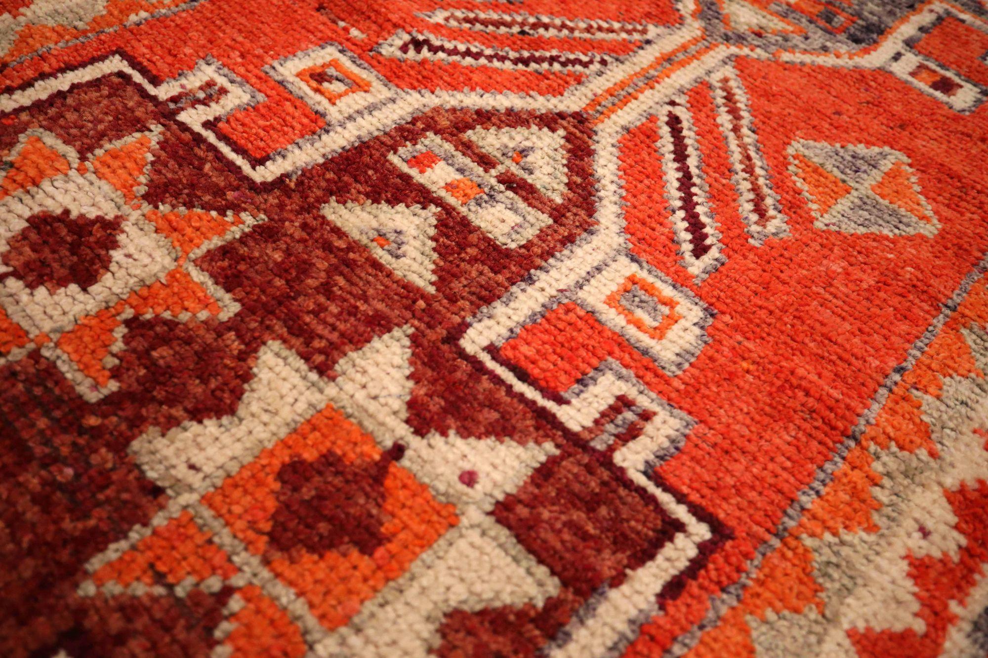 Afghano Tappeto Afghanistan Anatoly Runner - Design rosso lana - 93539 in vendita