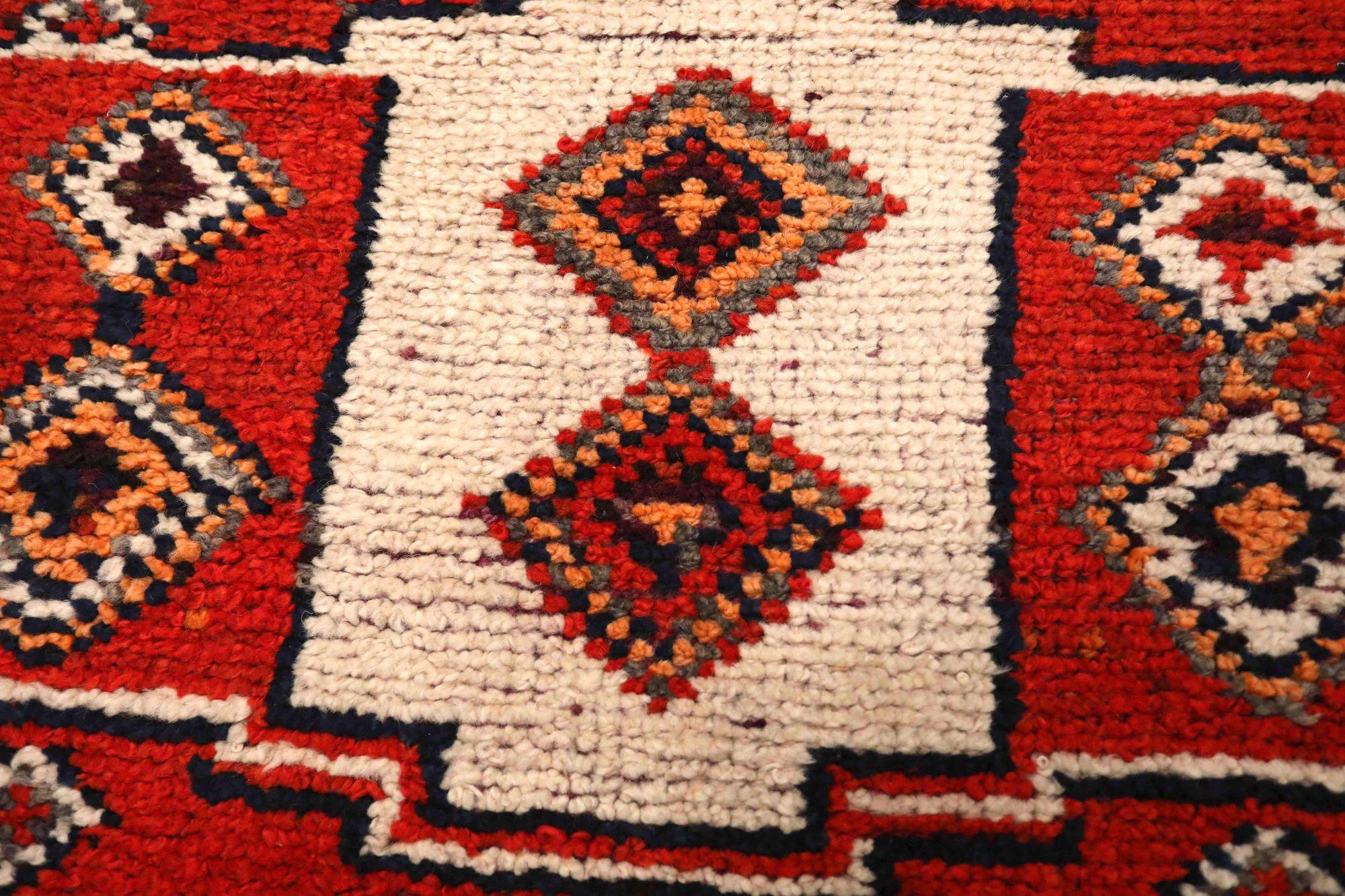 Afghanistan Anatoly-Läufer - Wolle Rot Design - 93540 (Stammeskunst) im Angebot