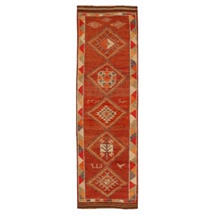 Afghanistan Anatoly-Läufer - Wolle Rot Design - 93555