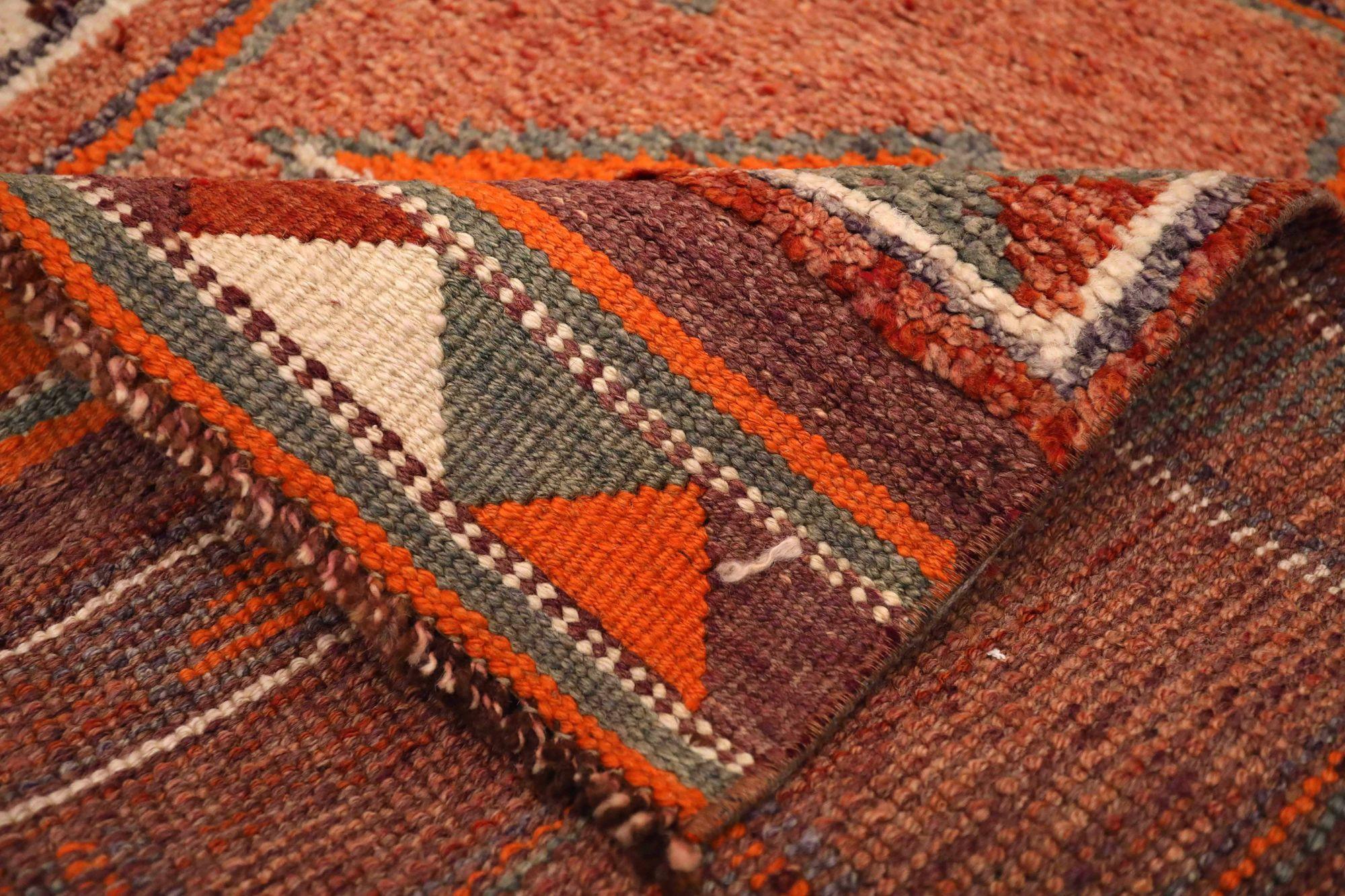 Afghano Tappeto Afghanistan Anatoly Runner - Design rosso lana - 93558 in vendita