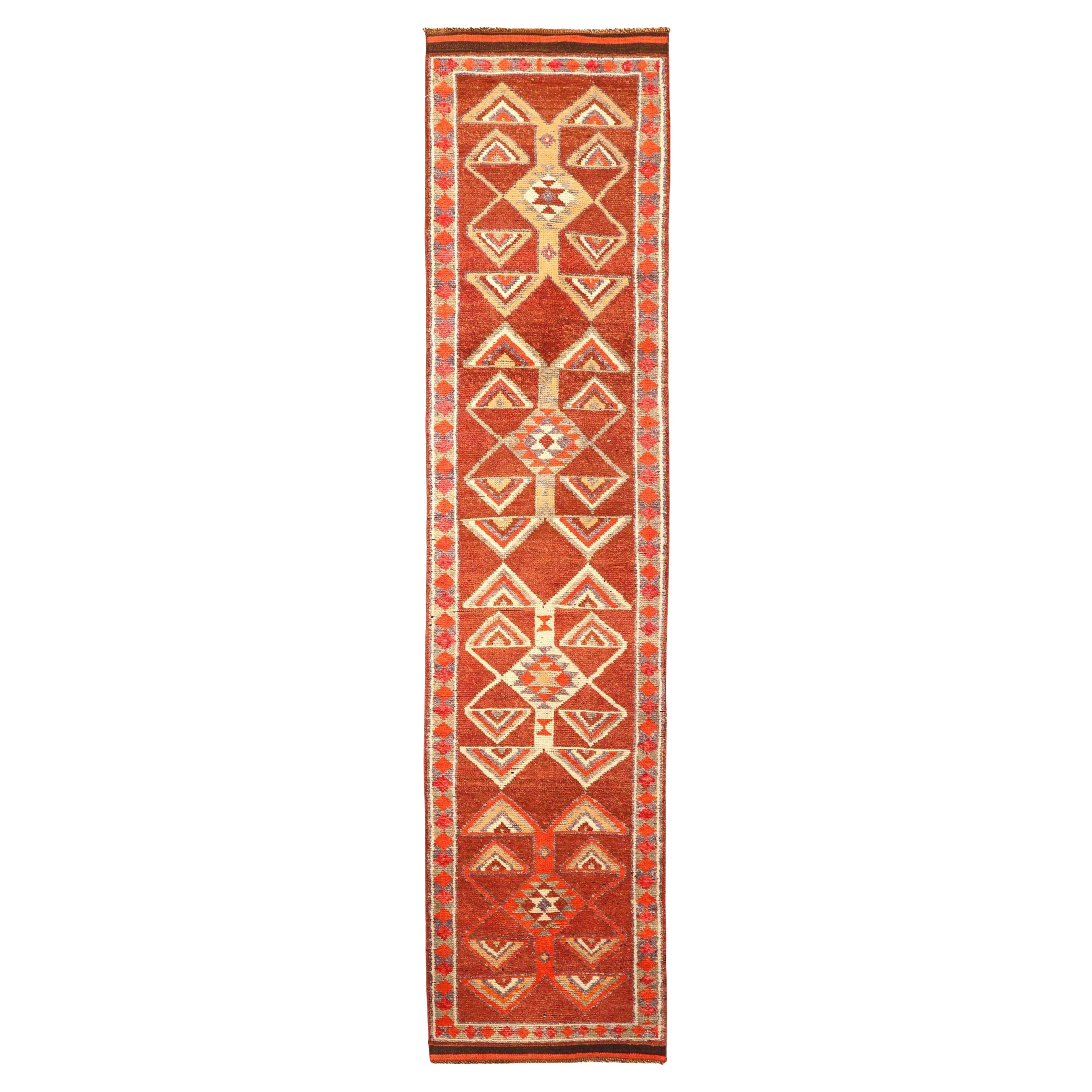 Afghanistan Anatoly-Läufer - Wolle Rot Design - 93560