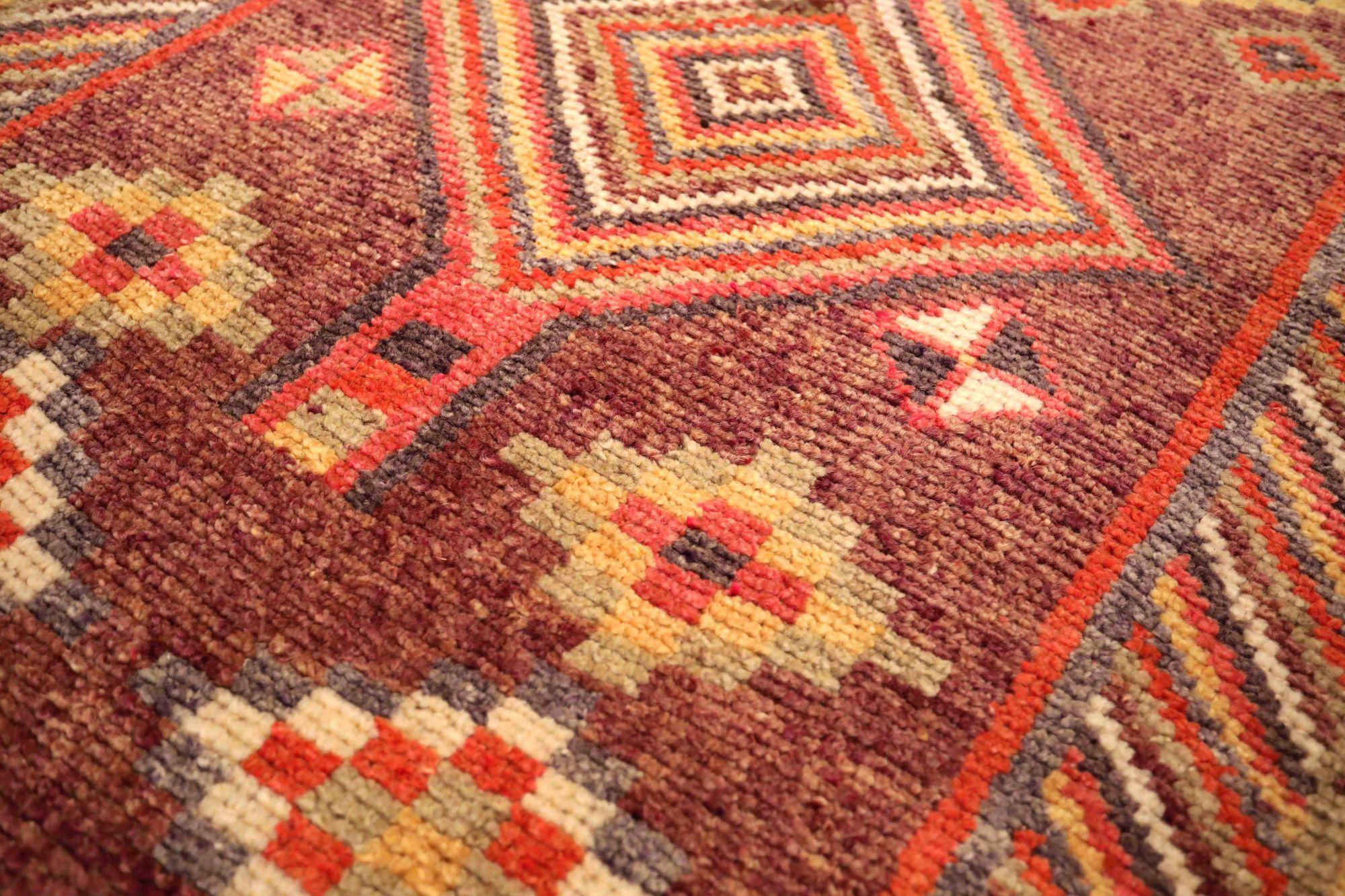 Afghanistan Anatoly Läufer Teppich - Wolle Rot Gelb Design - 93514 (Afghanisch) im Angebot