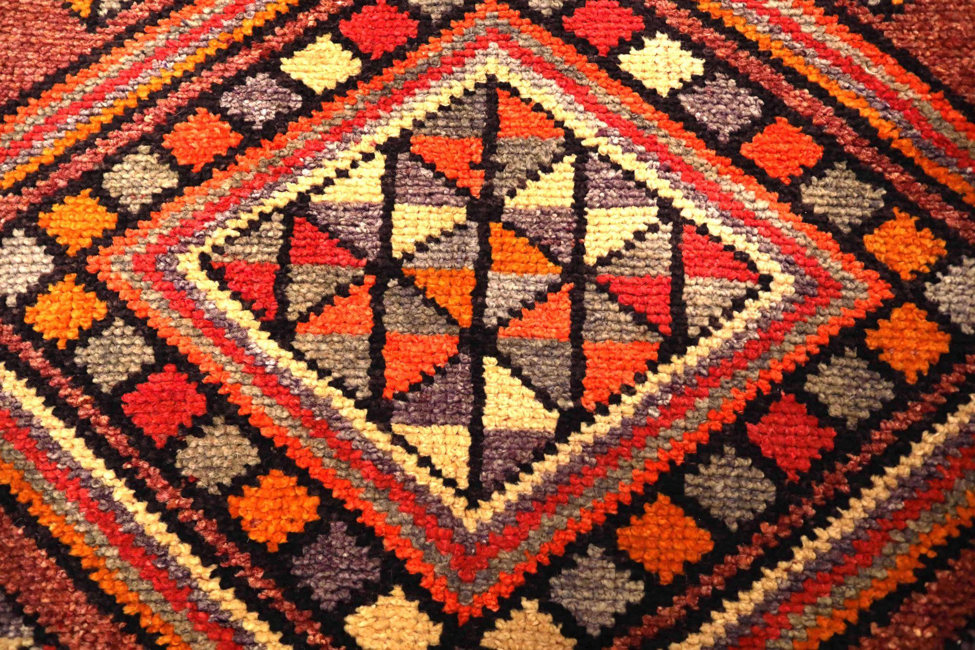 Afghanistan Anatoly Läufer Teppich - Wolle Rot Gelb Design - 93544 (Stammeskunst) im Angebot