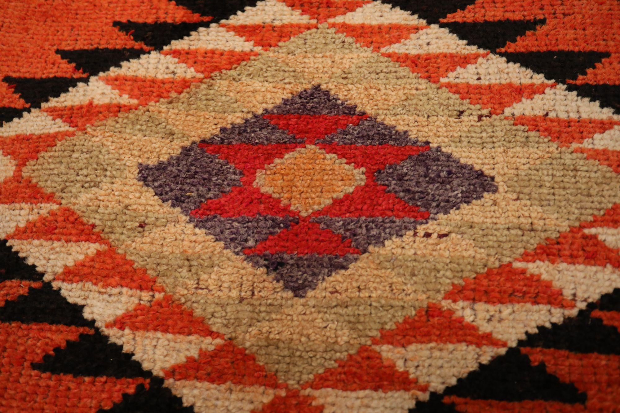 Afghanistan Anatoly Läufer Teppich - Wolle Rot Gelb Design - 93546 (Stammeskunst) im Angebot