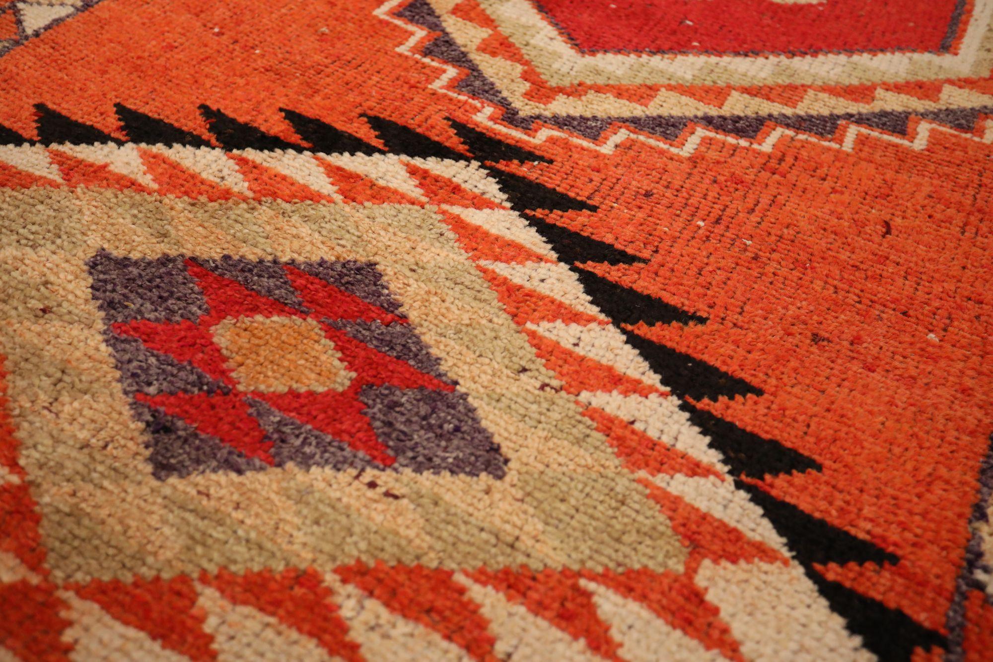 Afghanistan Anatoly Läufer Teppich - Wolle Rot Gelb Design - 93546 (Afghanisch) im Angebot