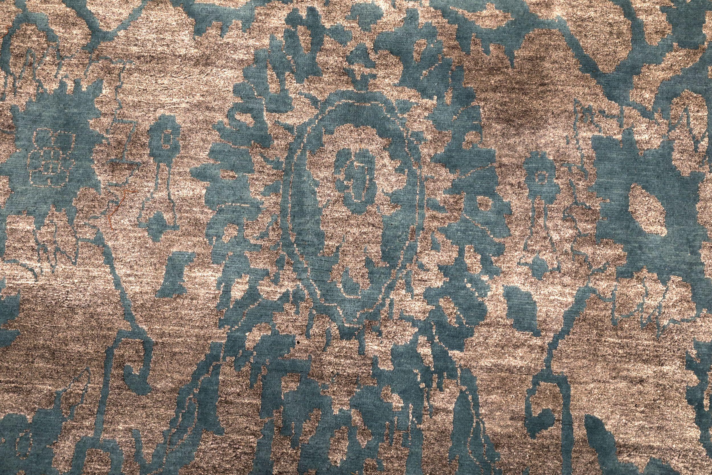 Alfombras de Afganistán - Lana Diseño Azul Marrón - 94300 Anudado a mano en venta