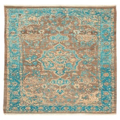 Tappeti Afghanistan - Design in lana blu marrone avorio - 94304