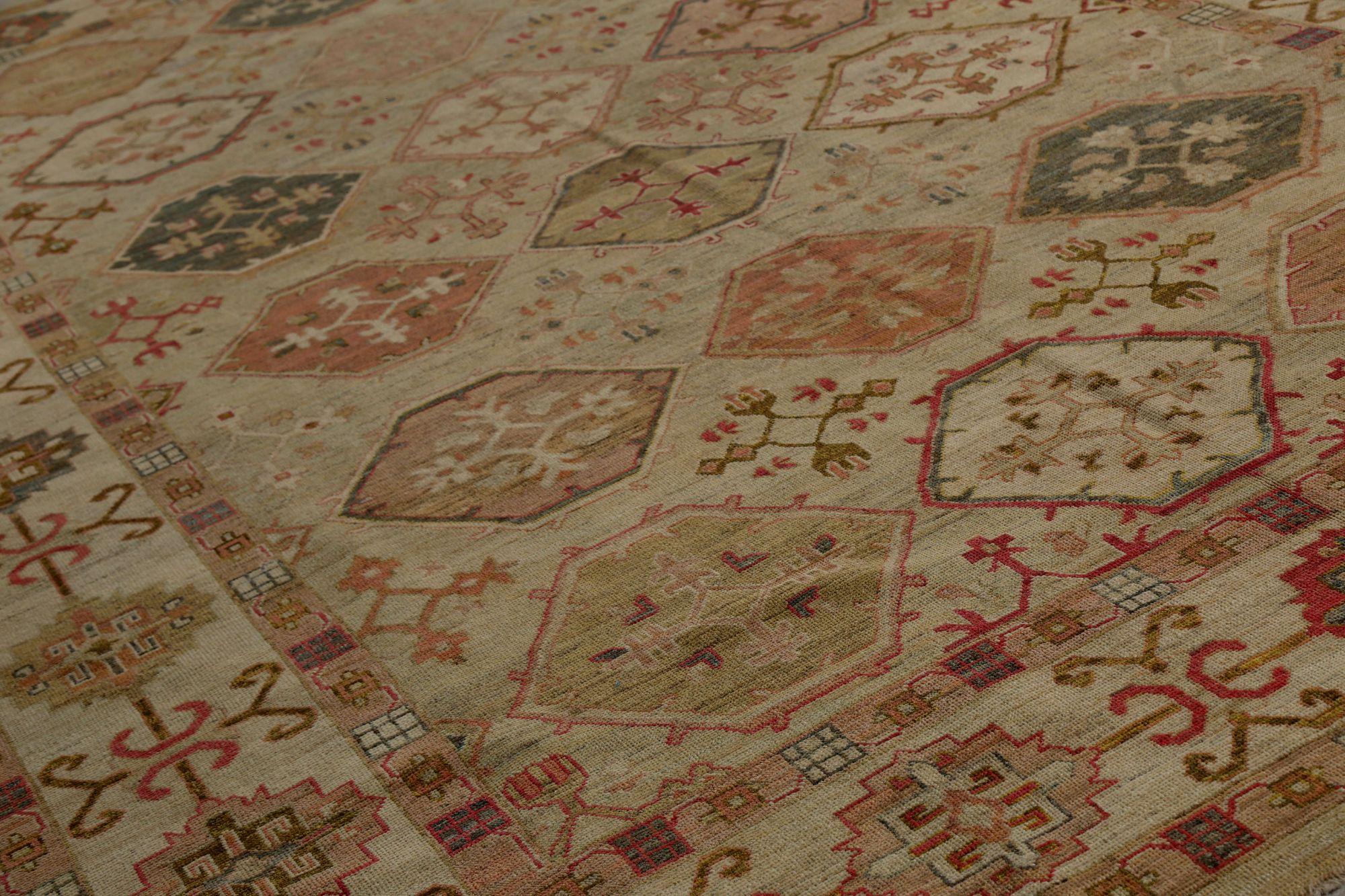 Tribal Afghanistan BAKHSHAIESH Area Rugs - Wool Green Ivory Pink Red - 96194 For Sale