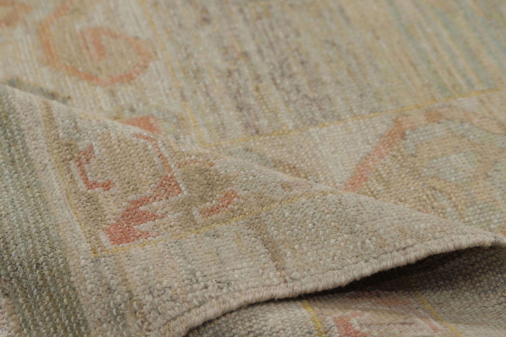 Tribal Tapis afghanistan BAKHSHAIESH - Design en laine ivoire - 96027 en vente