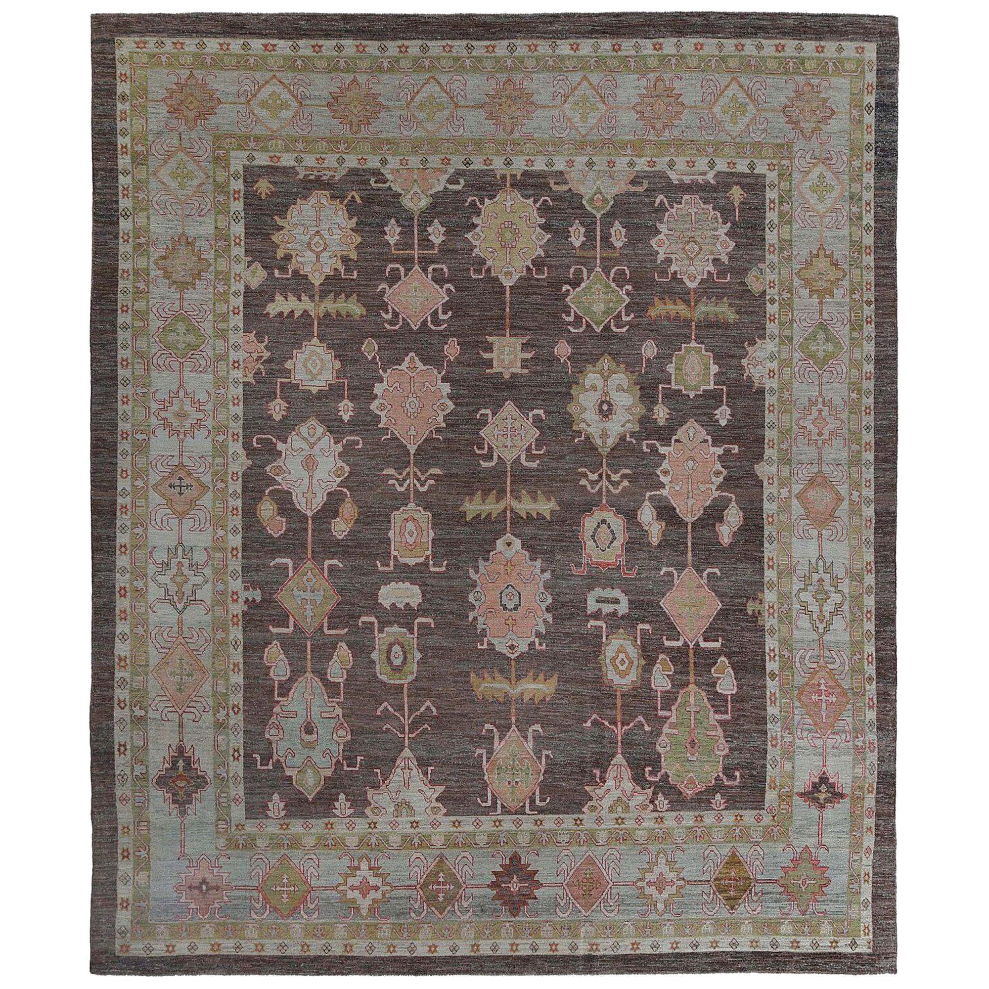 Afghanistan Bakhshayesh Over Size Teppich - Wolle Braun Hellblau - 97265