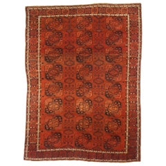 Afghanistan Bashir-Teppiche Circa 1940 - Wolle Schwarz Orange Rot 72503