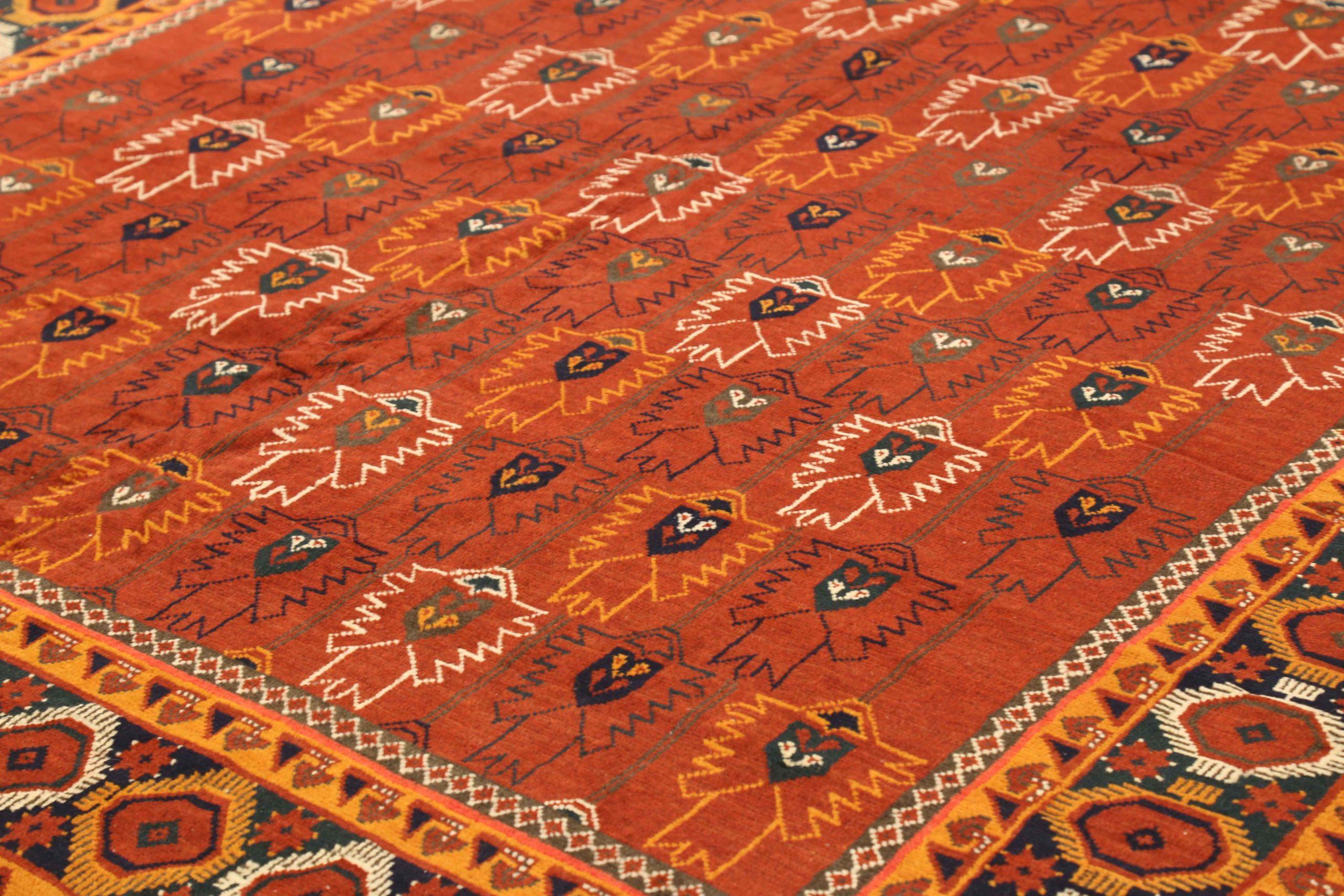 Afghano Tappeti dell'Afghanistan Bashir Circa 1940 - Lana Avorio Rosso Giallo 72535 in vendita